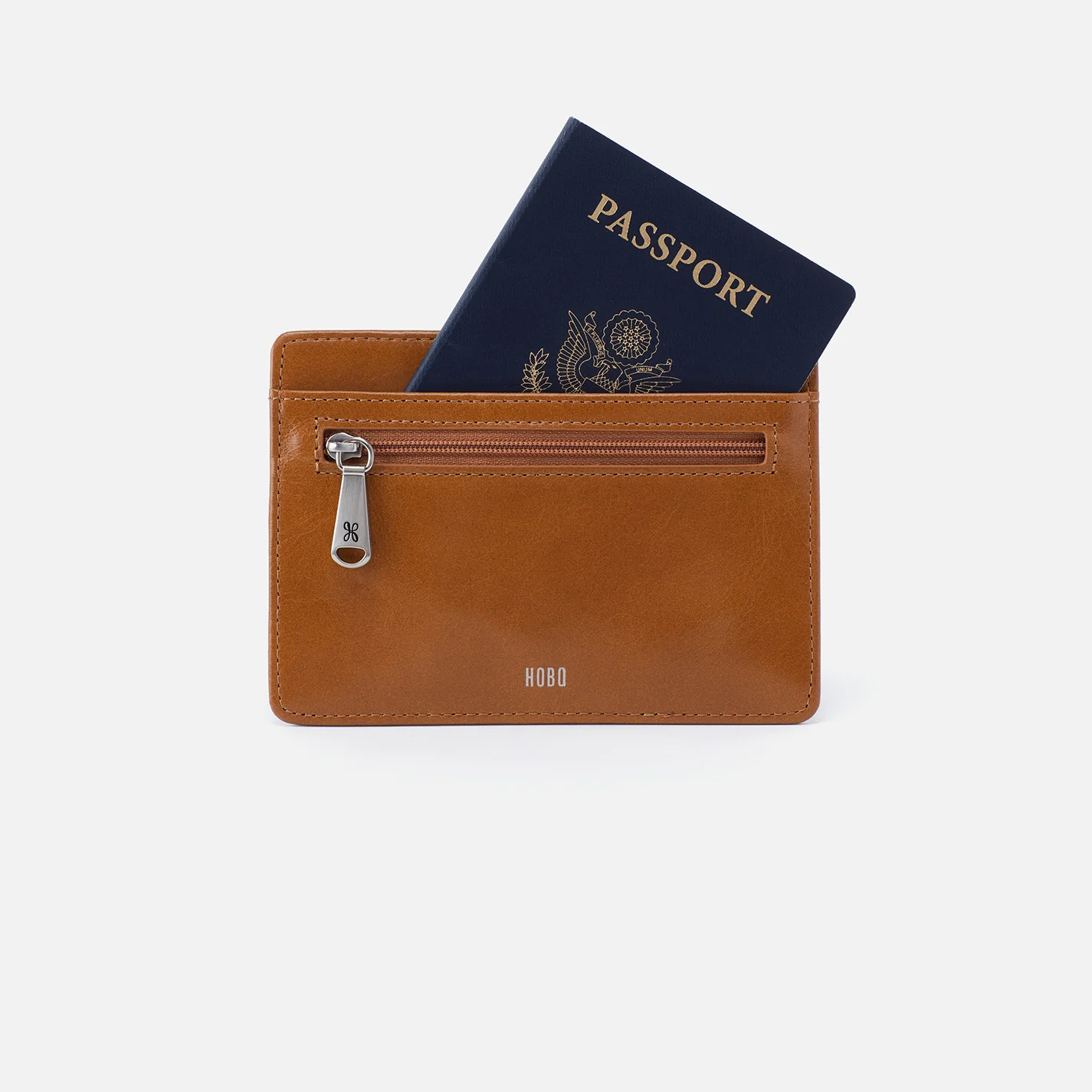 Euro Slide Card Case In Polished Leather - Truffle - Image 3
