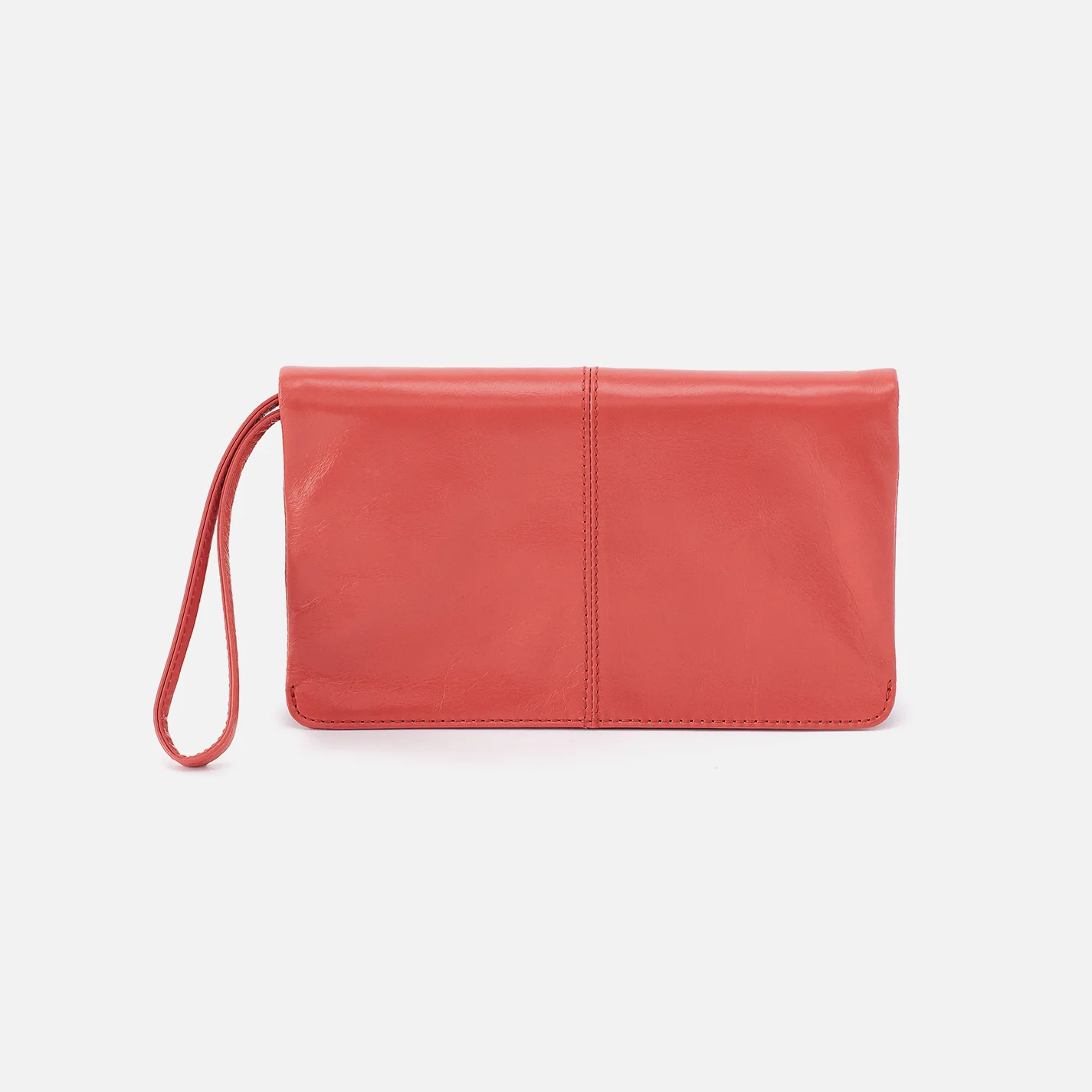 Evolve Wristlet In Polished Leather - Pink Mirage