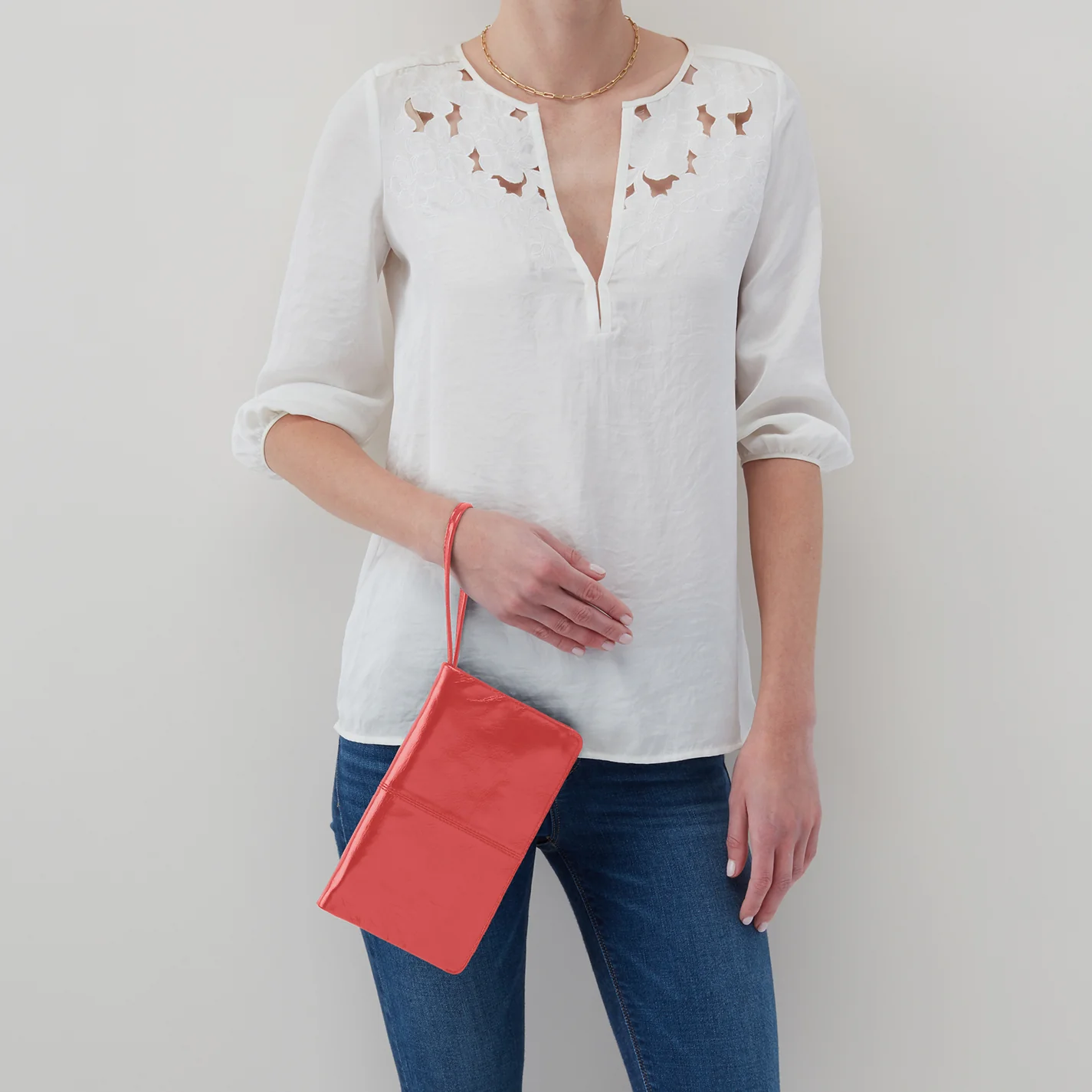Evolve Wristlet In Polished Leather - Pink Mirage - Image 2
