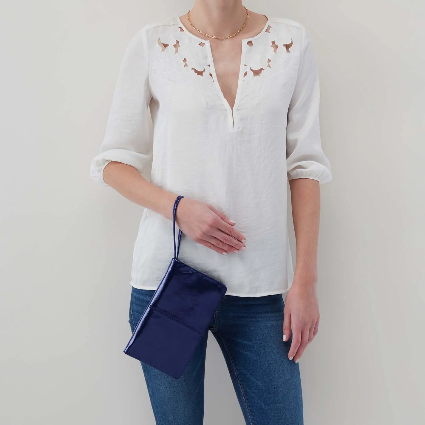 Evolve Wristlet in Polished Leather - Winter Violet - Image 2