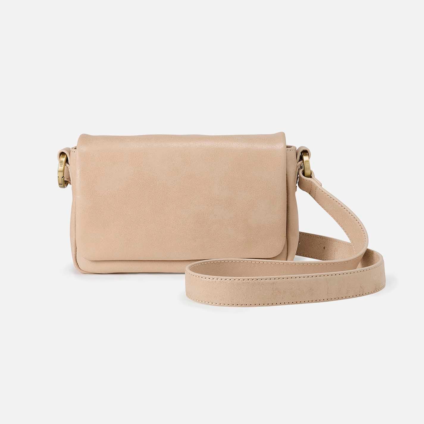 Expedition Flap Crossbody in Buffed Leather - Frosted Pearl