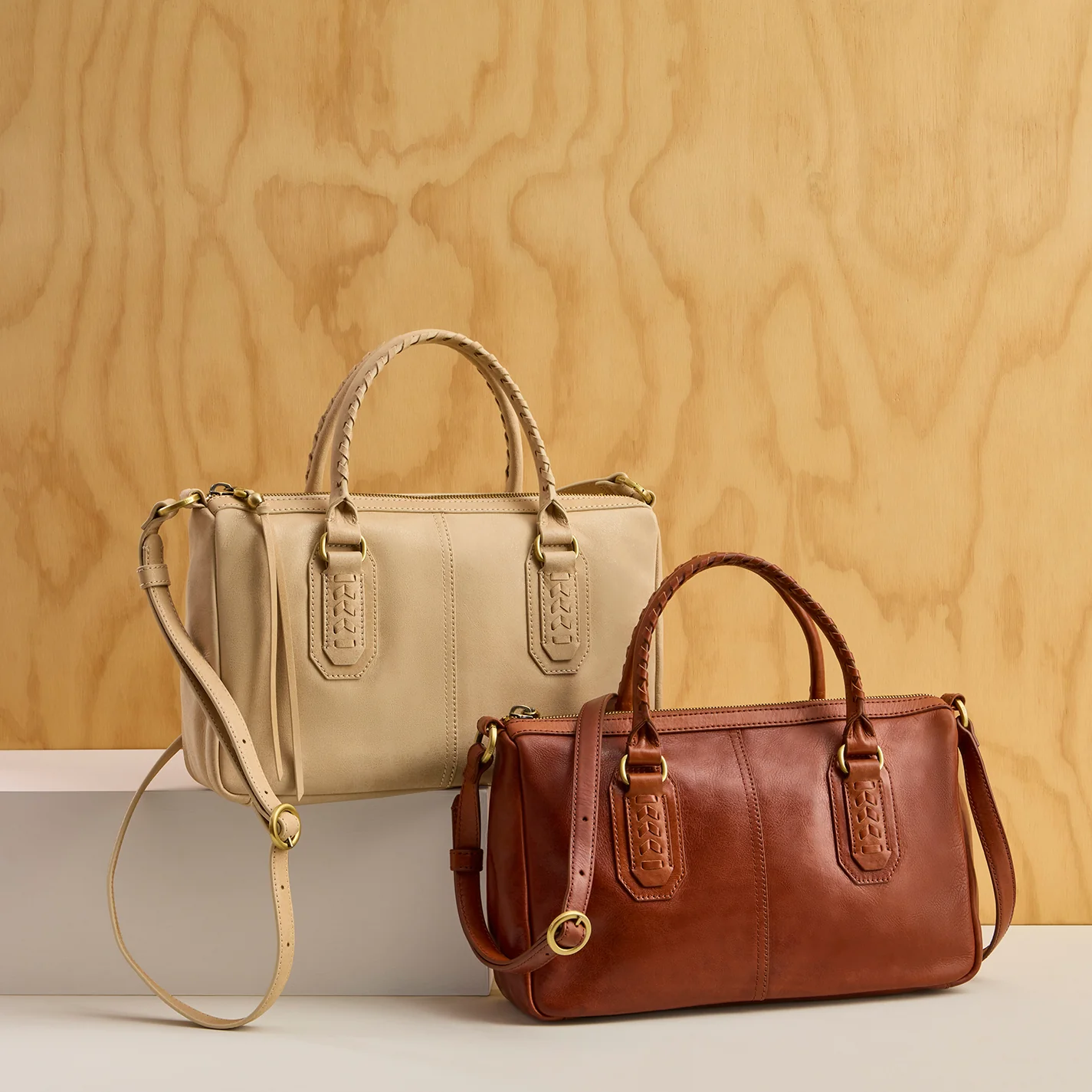 Expedition Satchel in Buffed Leather - Frosted Pearl - Image 2