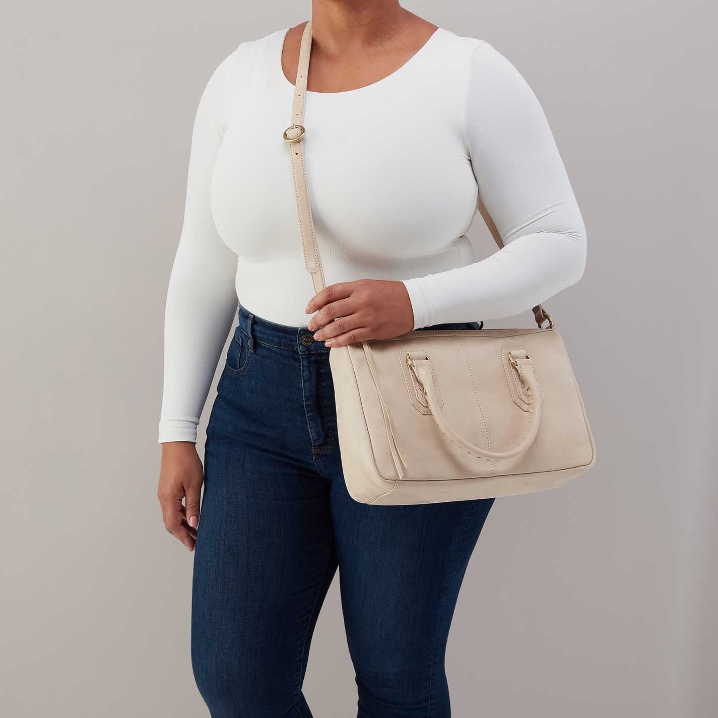 Expedition Satchel in Buffed Leather - Frosted Pearl - Image 3
