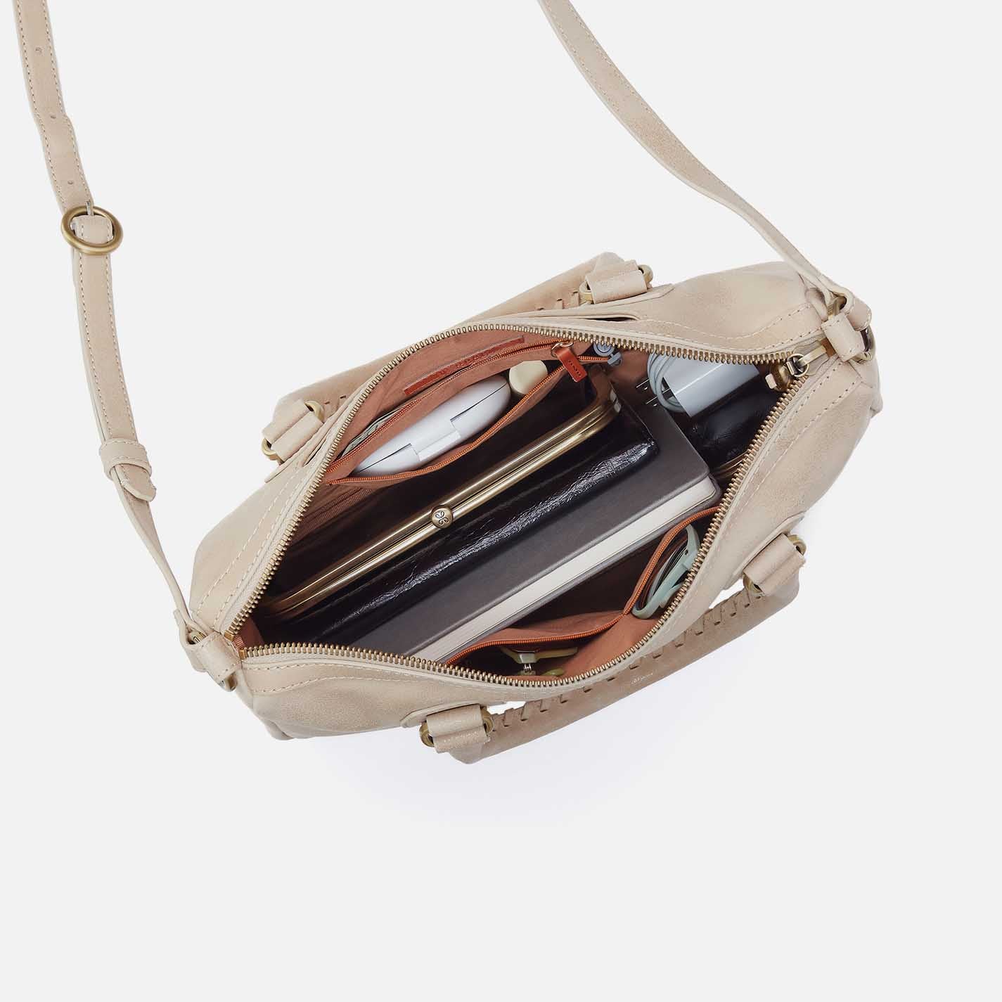 Expedition Satchel in Buffed Leather - Frosted Pearl - Image 4