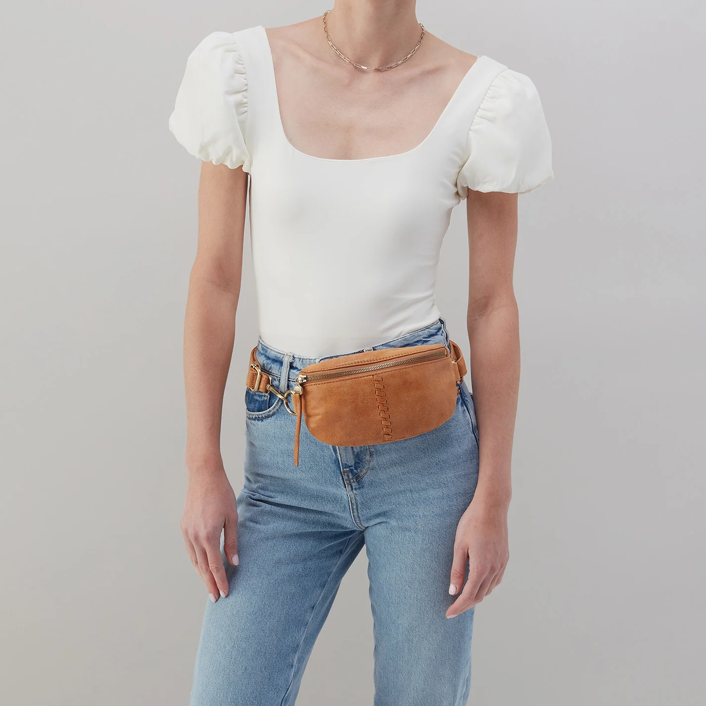 Fern Belt Bag In Buffed Leather - Whiskey - Image 5
