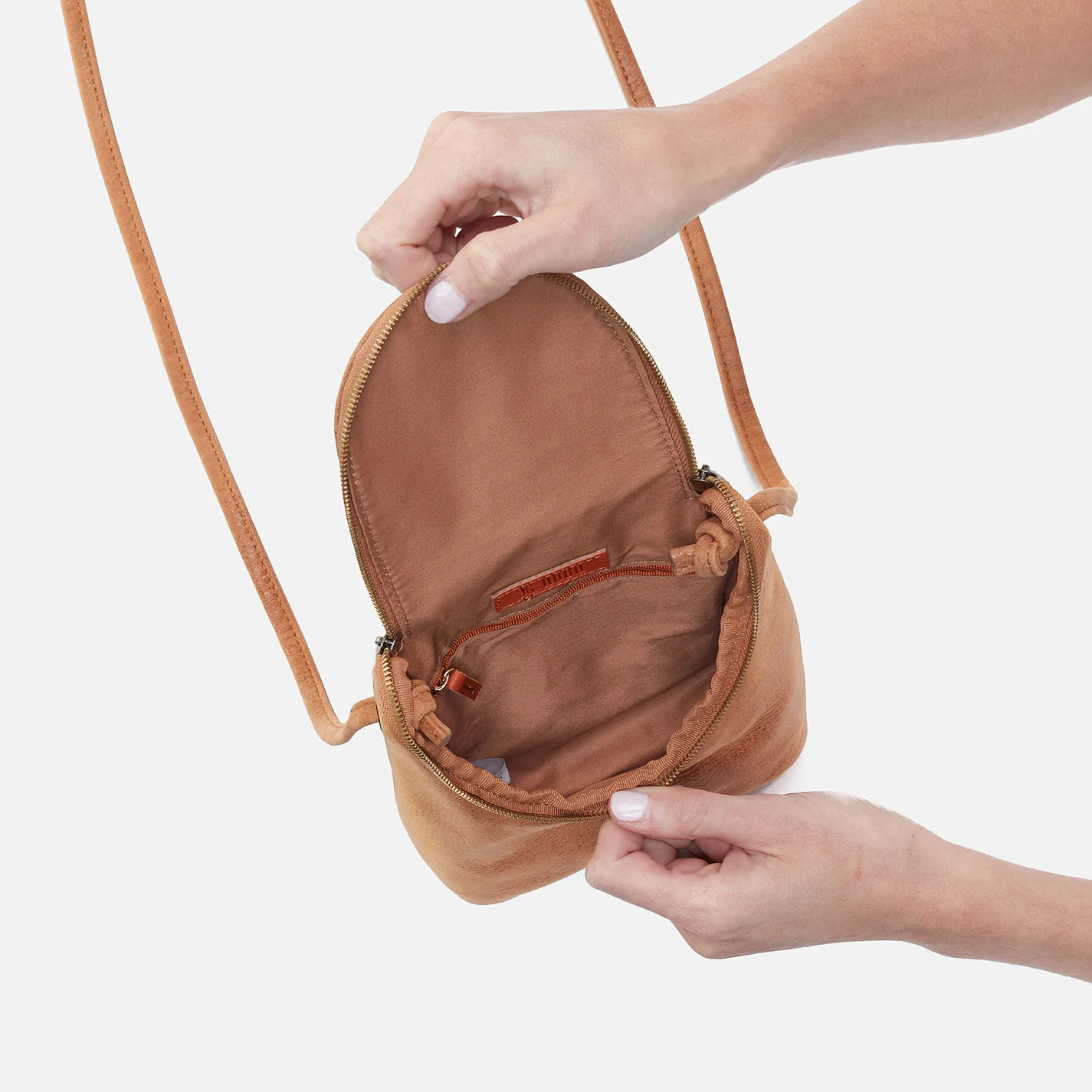 Fern Crossbody In Buffed Leather - Whiskey - Image 4