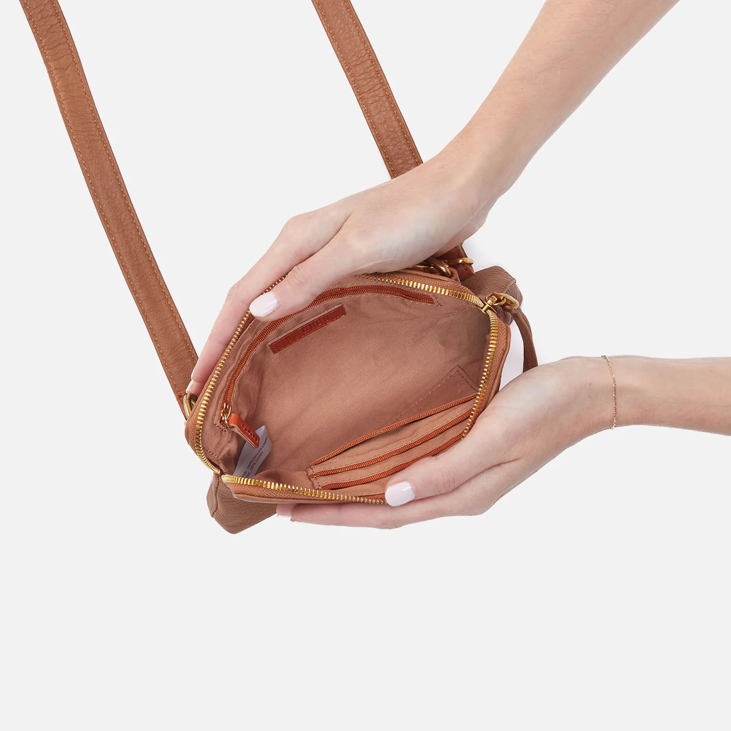 Fern Slim Belt Bag In Pebbled Leather - Warm Honey - Image 3
