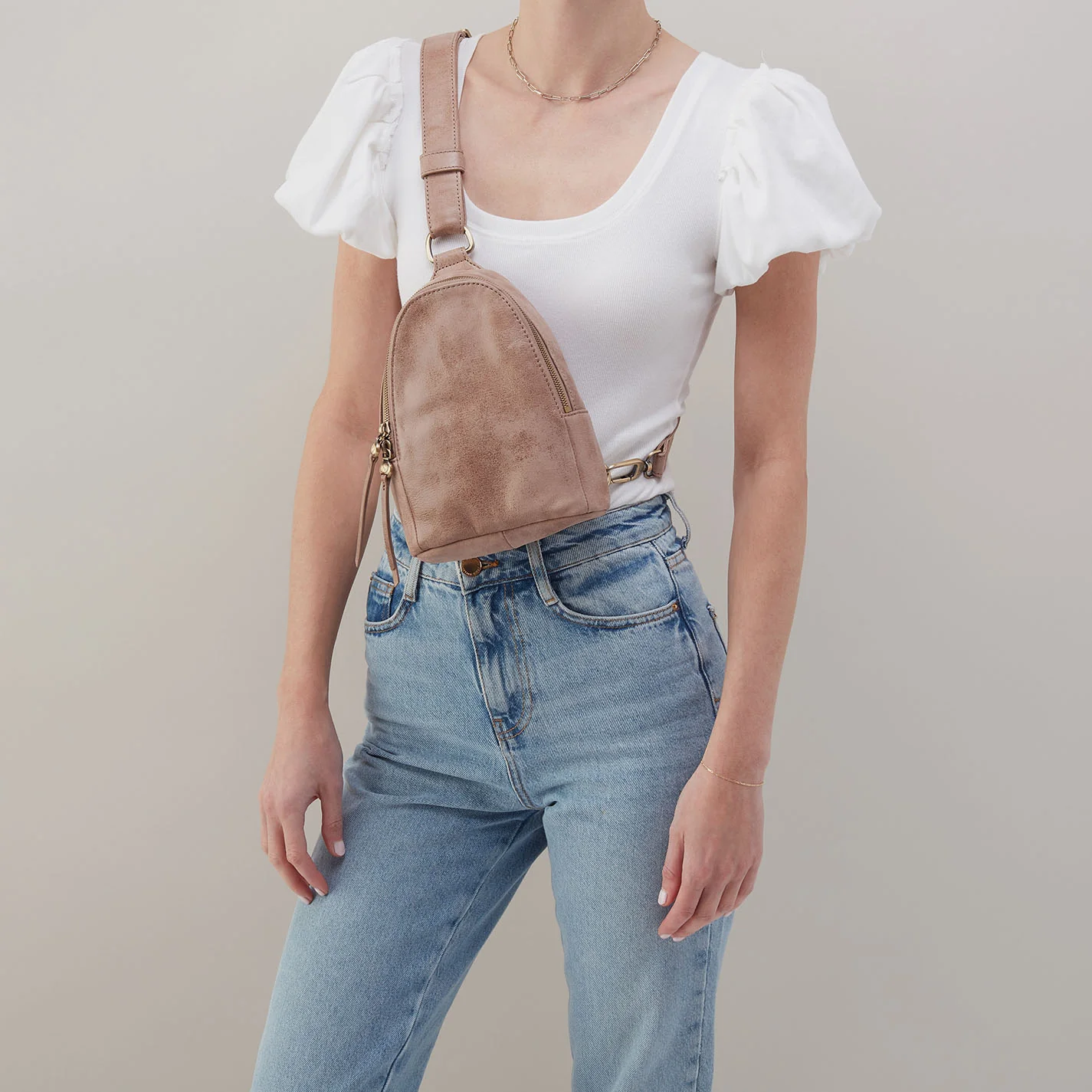 Fern Sling in Buffed Leather - Hazel - Image 3
