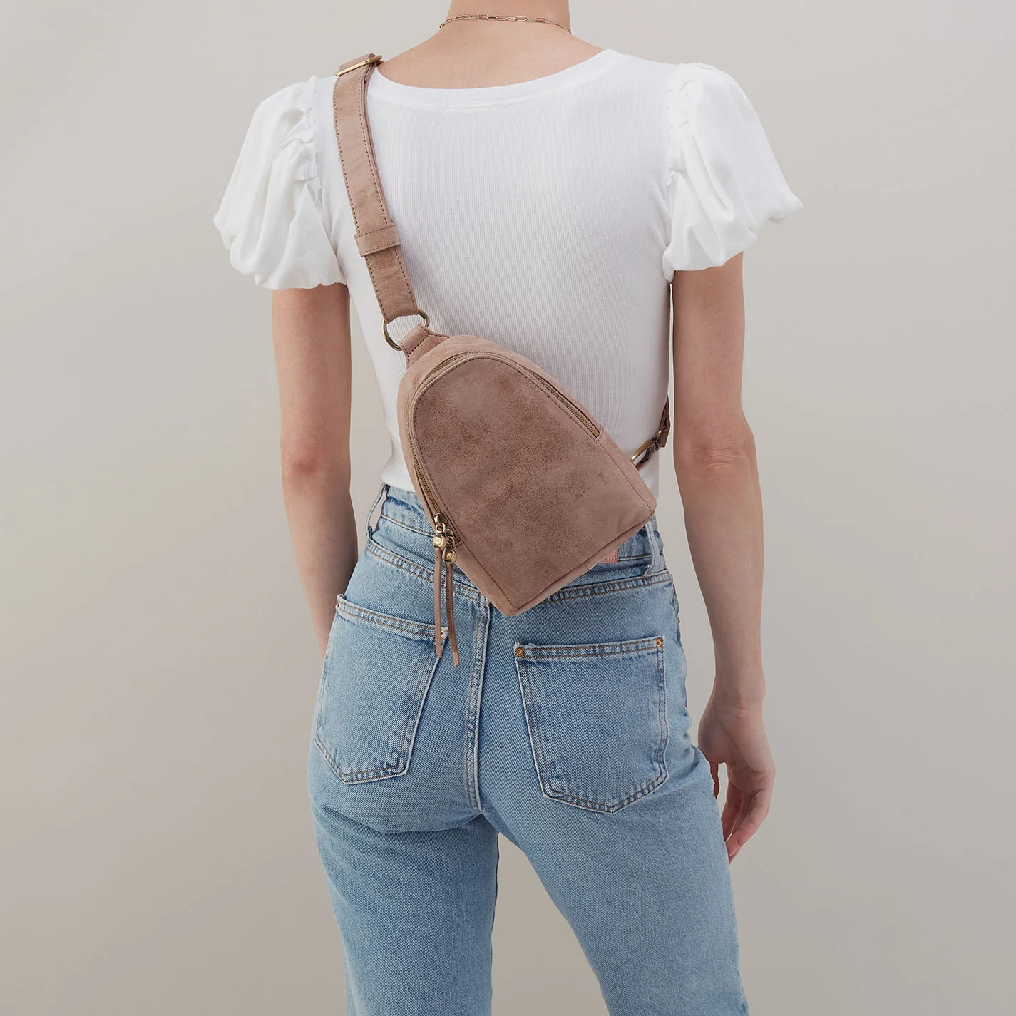 Fern Sling in Buffed Leather - Hazel - Image 5