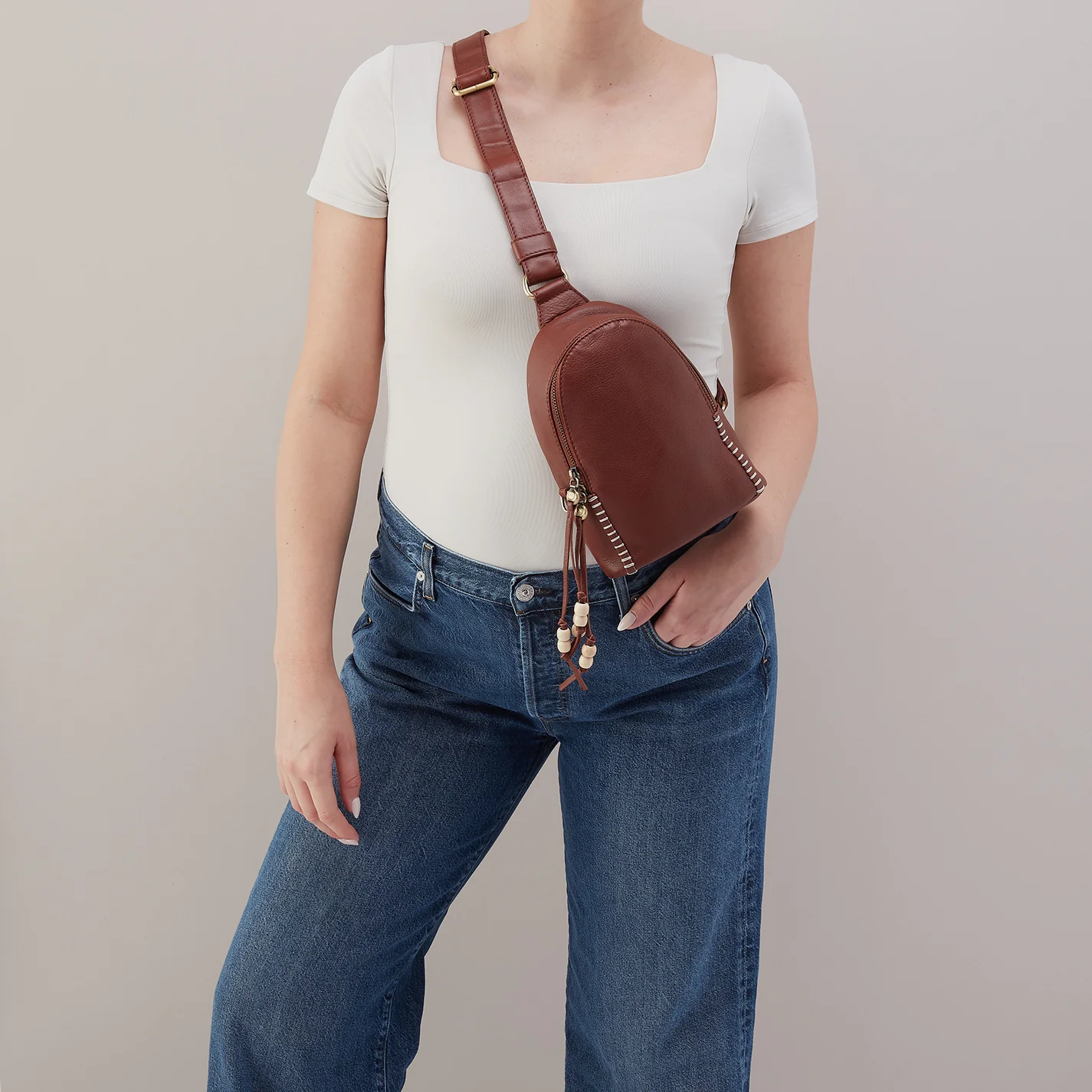 Fern Sling In Cloud Leather - Cocoa Bean - Image 3