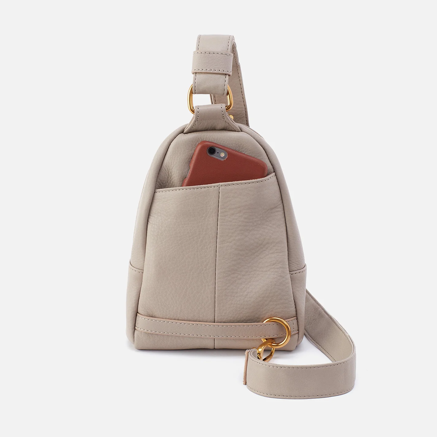Fern Sling in Pebbled Leather - Taupe - Image 6