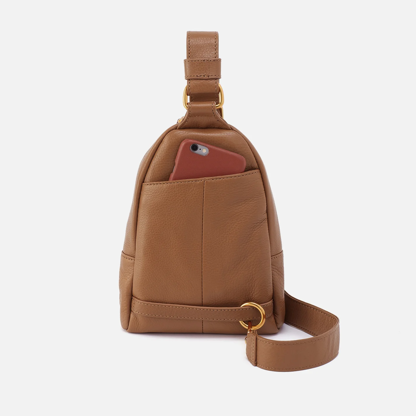 Fern Sling In Pebbled Leather - Timber Brown - Image 5