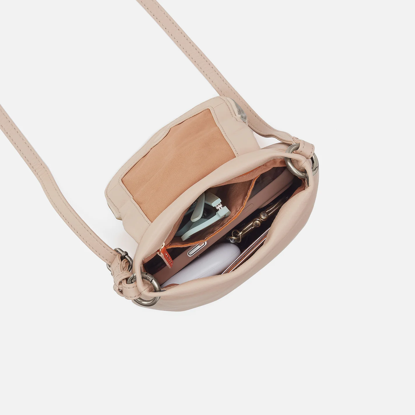 Fern Zip-Flap Crossbody In Pebbled Leather - Stonewash - Image 4