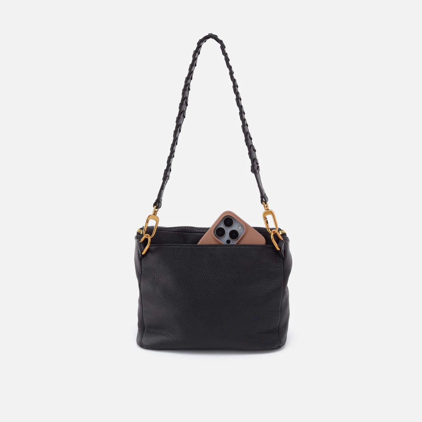 Fernwell Medium Crossbody in Pebbled Leather - Black - Image 5