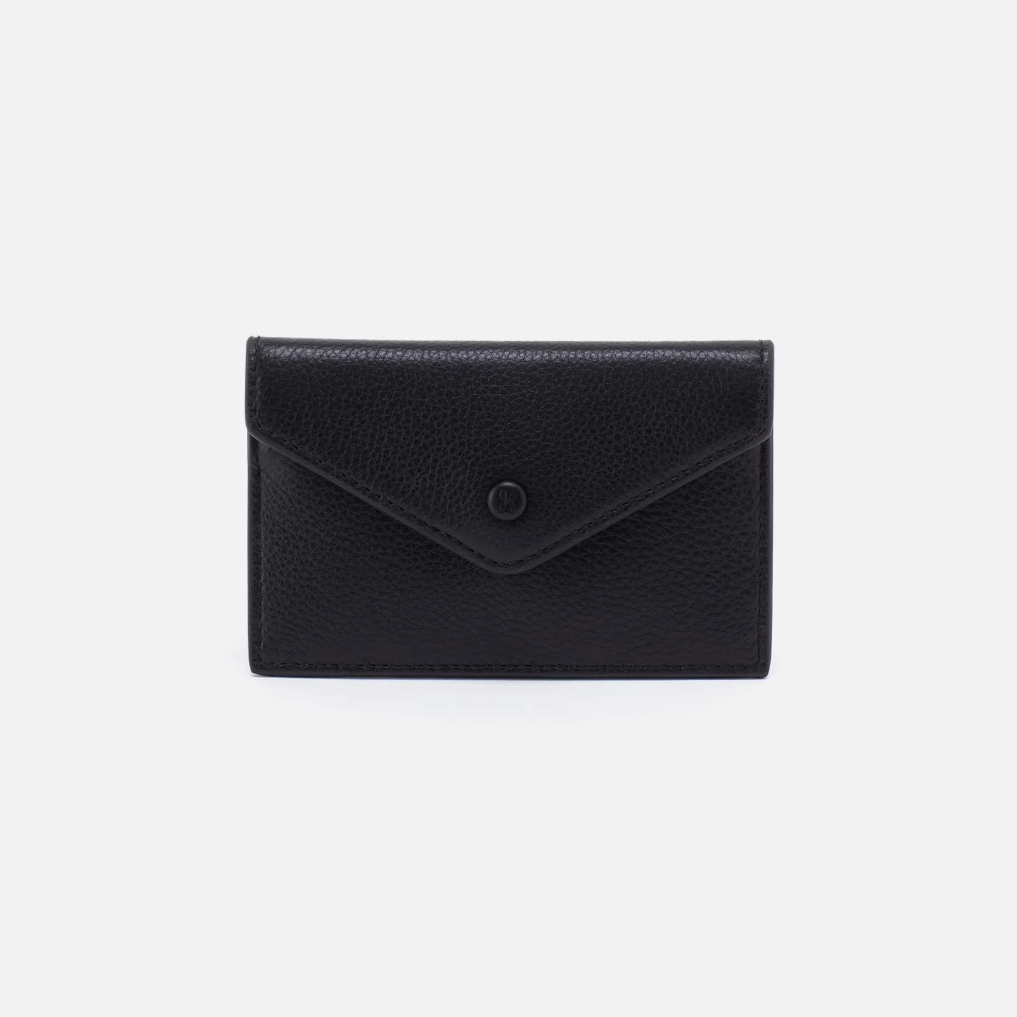 Goldie Card Case in Pebbled Leather - Black