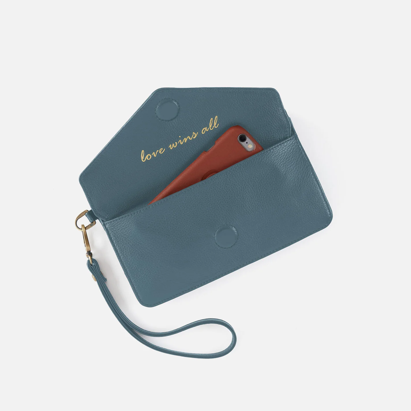 Goldie Wristlet in Pebbled Leather - Agave Leaf - Image 3