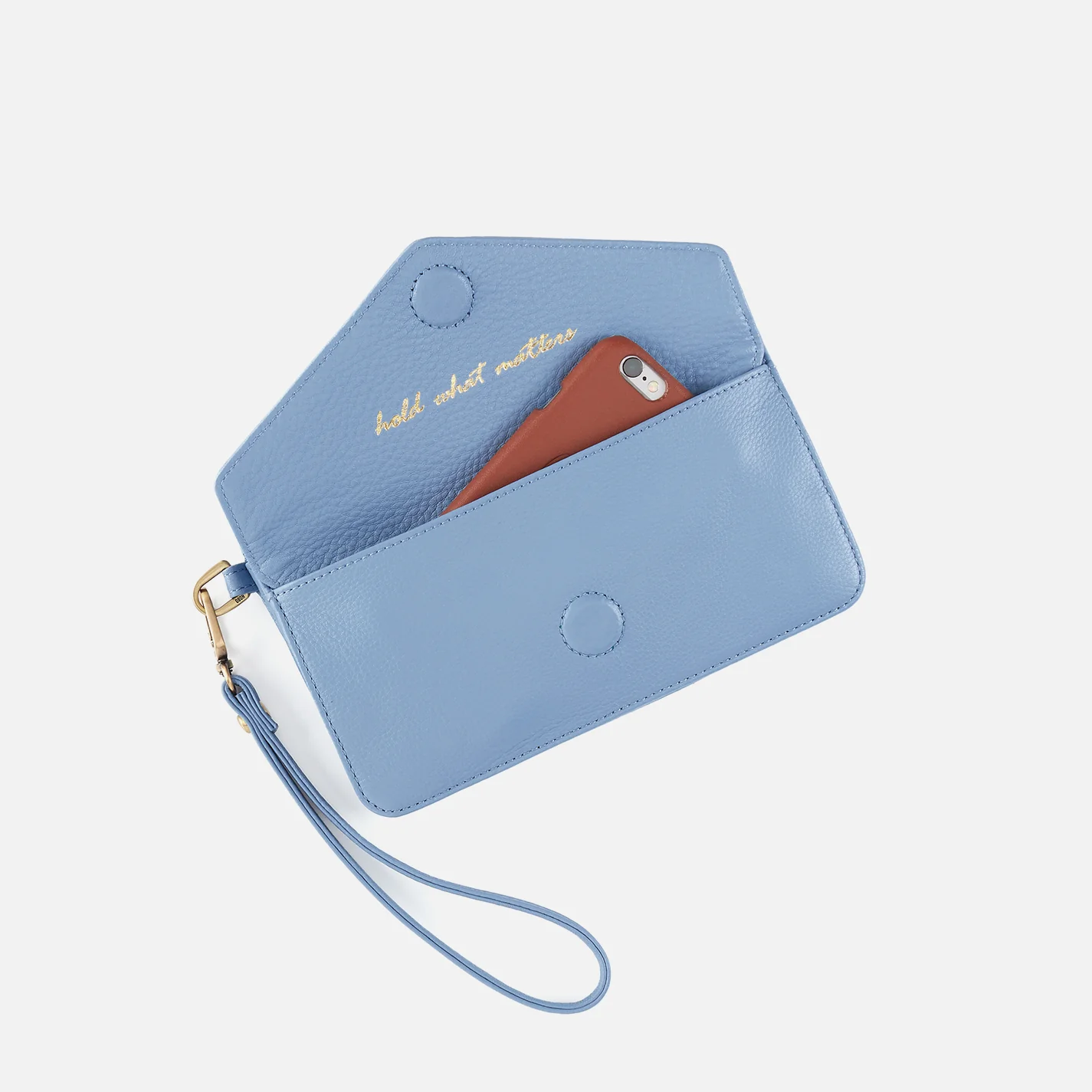 Goldie Wristlet In Pebbled Leather - Seabreeze - Image 3