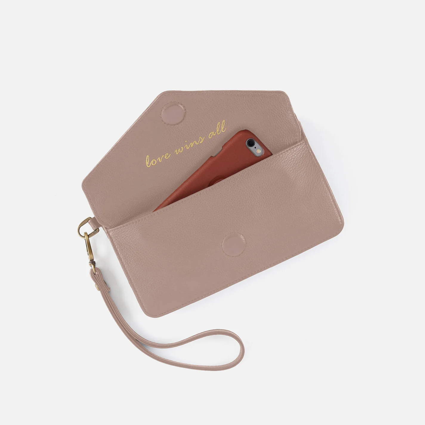 Goldie Wristlet in Pebbled Leather - Warm Adobe - Image 3
