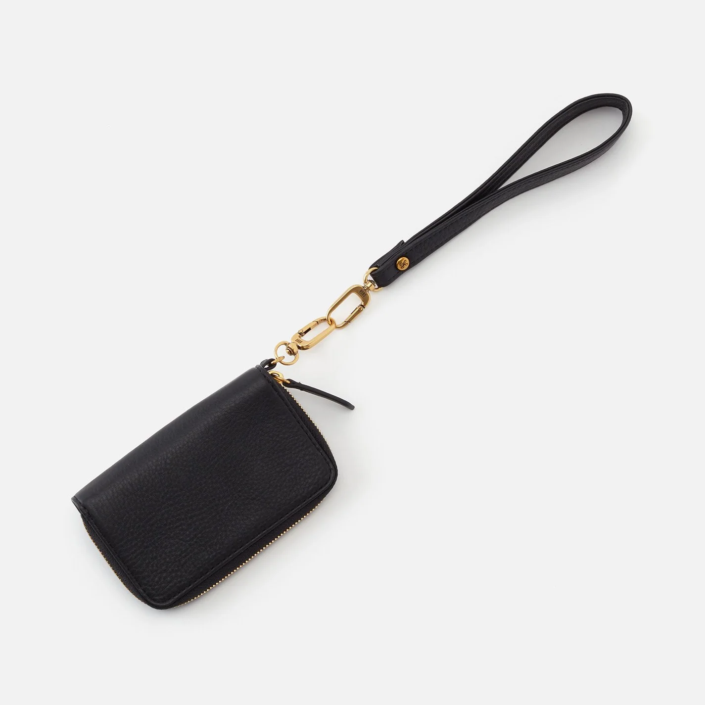 Grip Wristlet Strap In Pebbled Leather - Black - Image 2