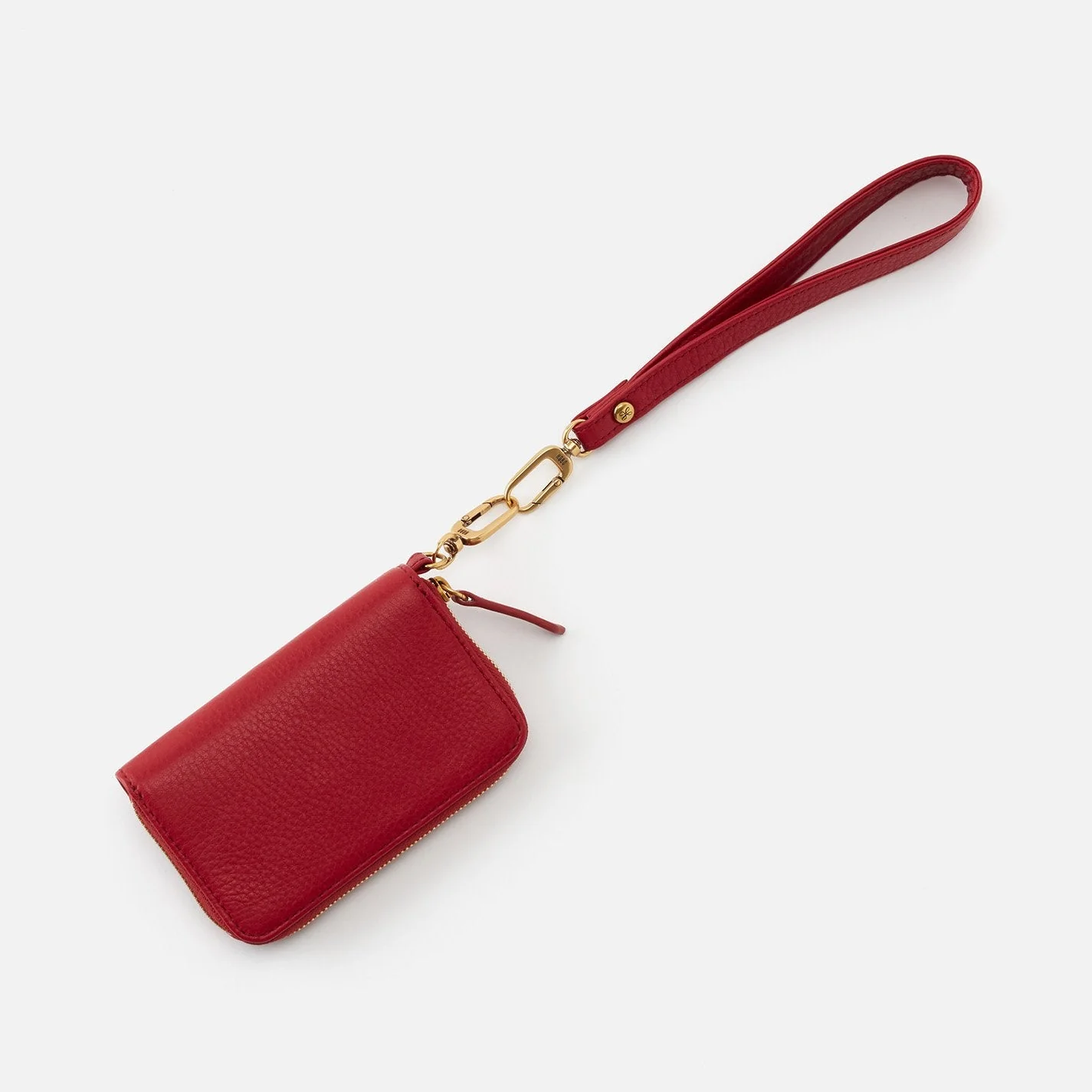 Grip Wristlet Strap in Pebbled Leather - Scarlet - Image 2