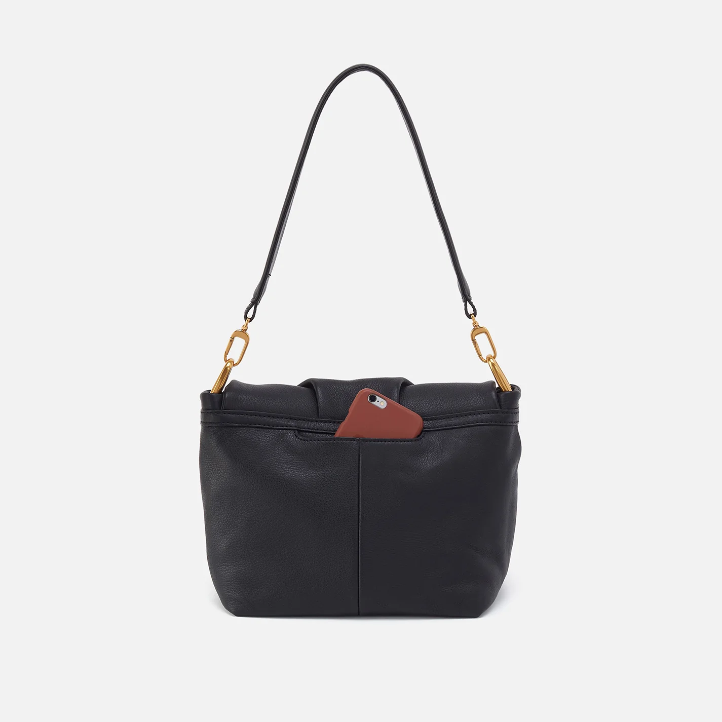 Harley Convertible Shoulder Bag in Pebbled Leather - Black - Image 5