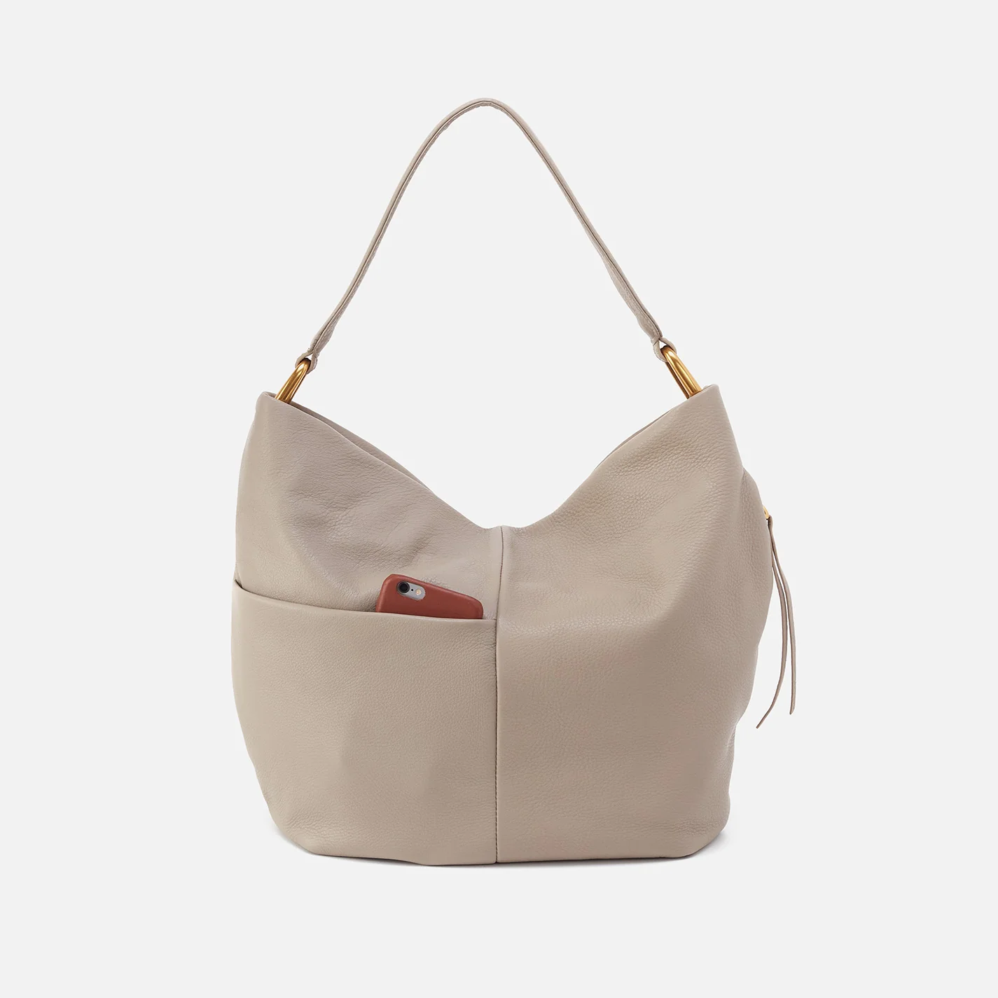Harley Hobo In Pebbled Leather - Taupe - Image 5
