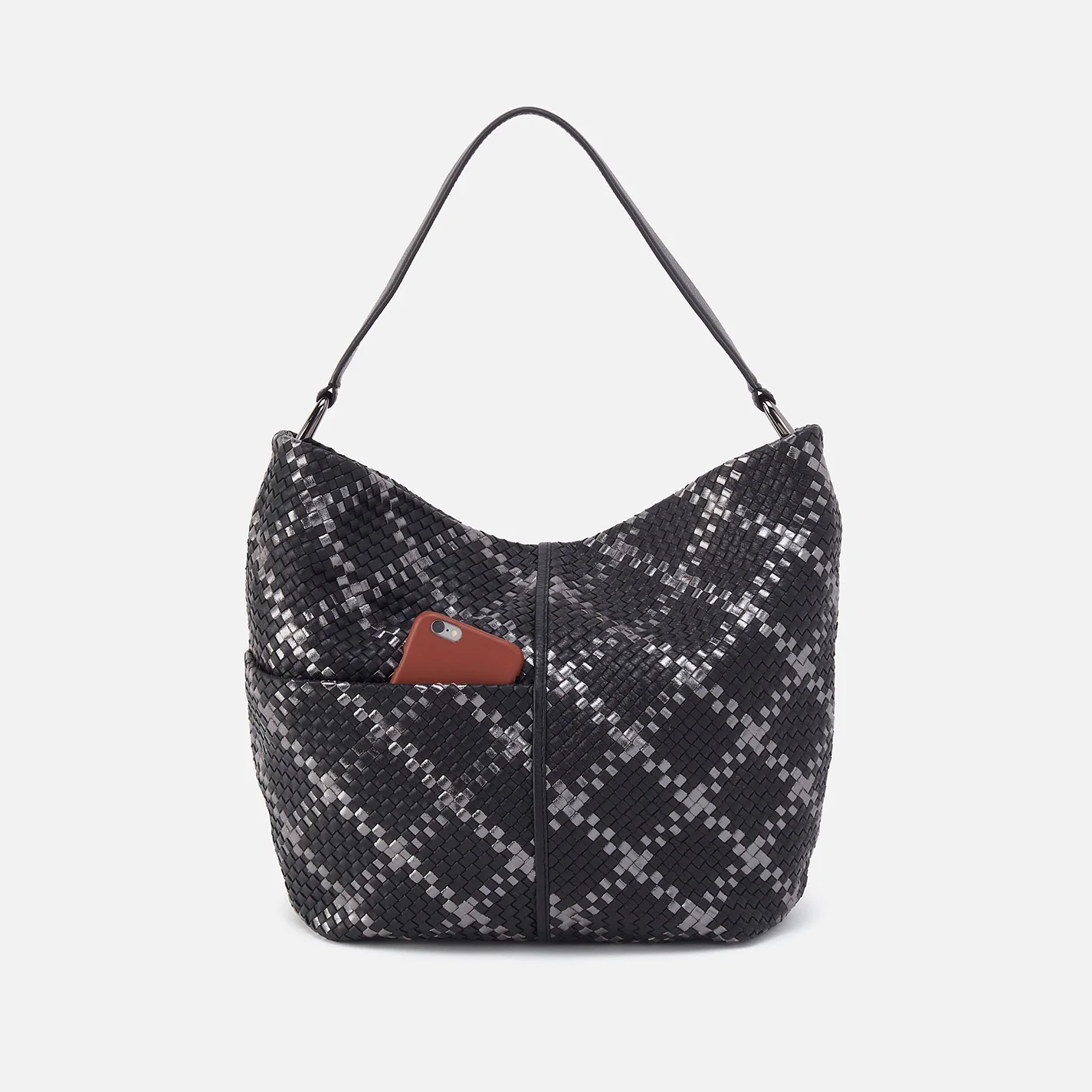 Harley Hobo In Woven Leather - Black Metallic Woven - Image 4