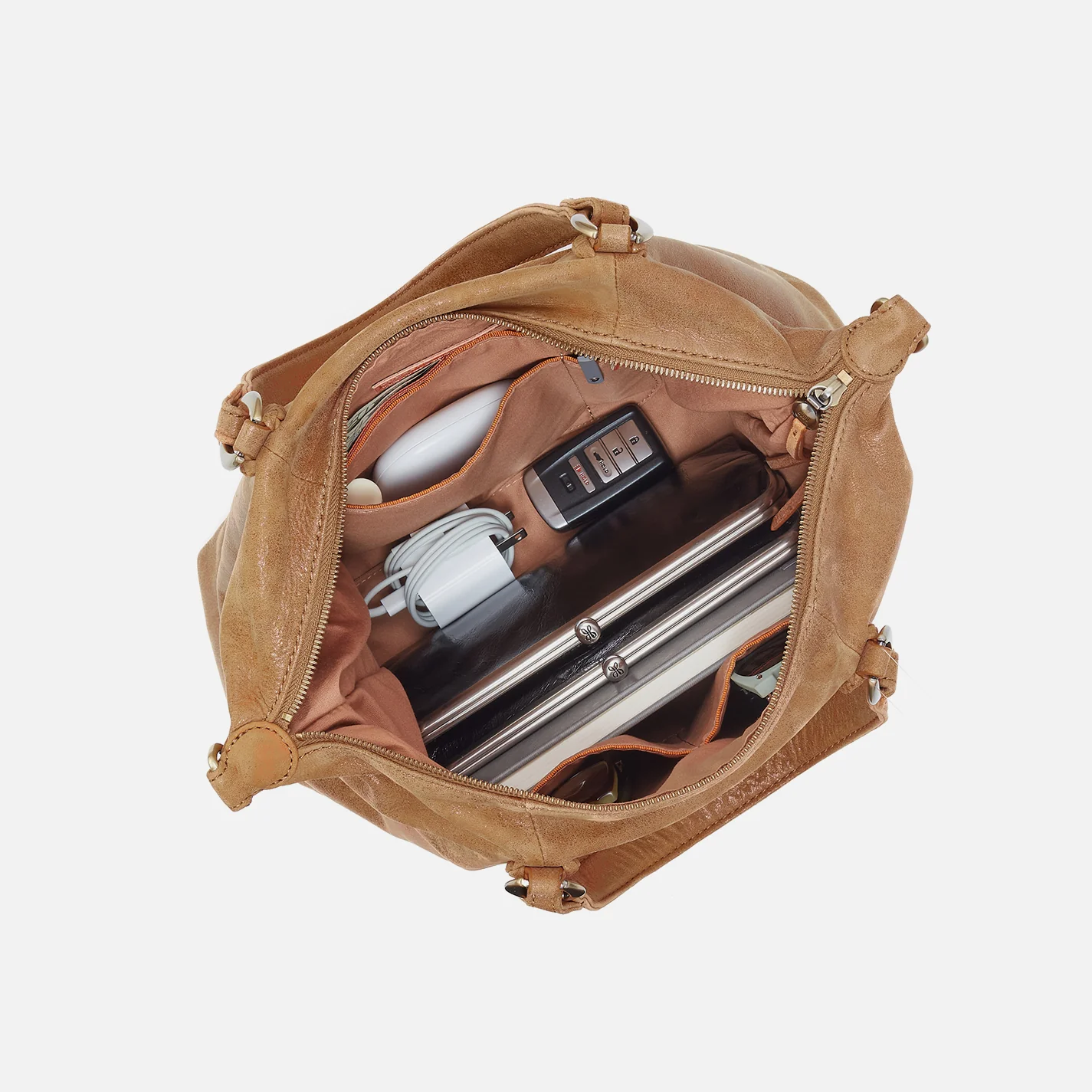 Harley Satchel In Buffed Leather - Whiskey - Image 4