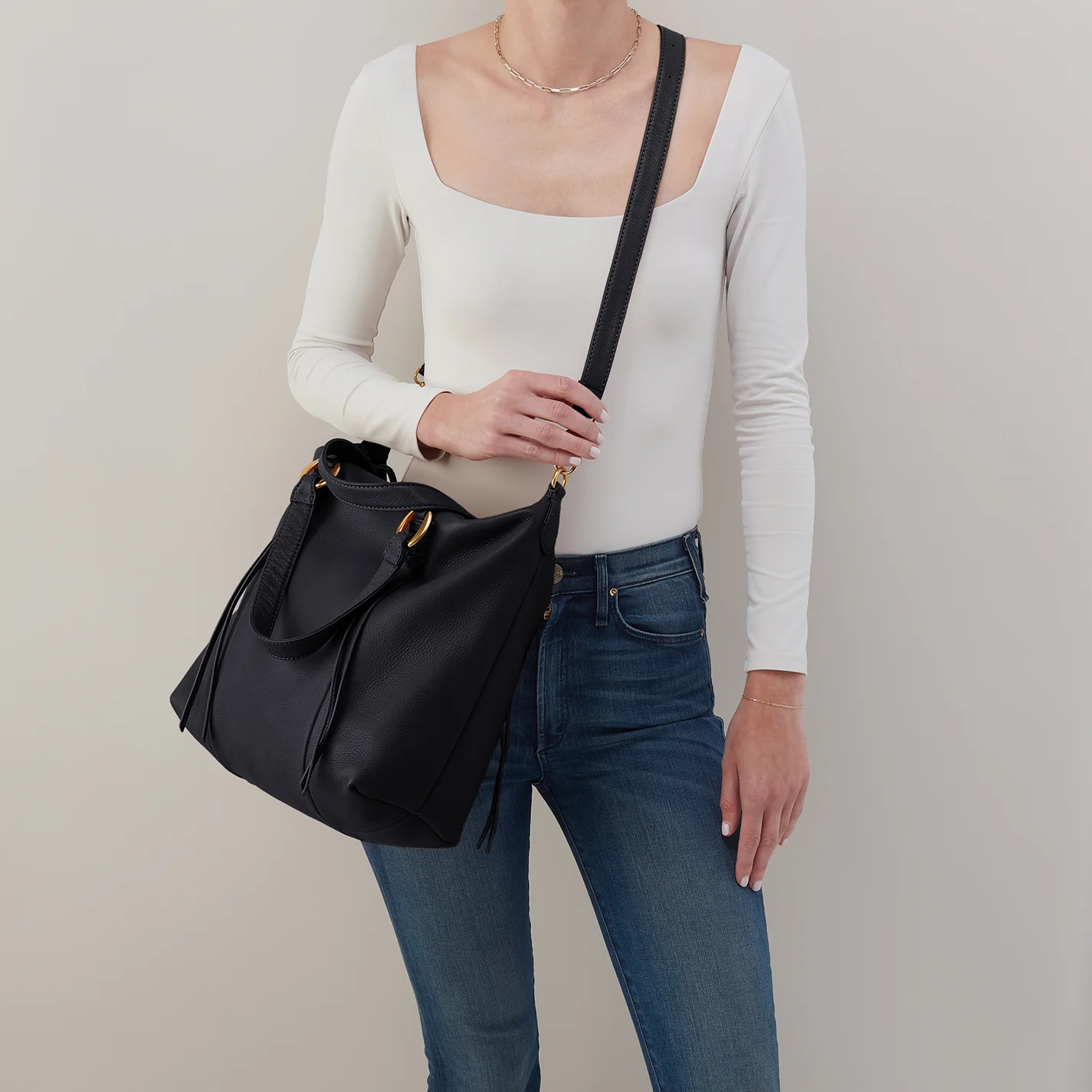 Harley Satchel In Pebbled Leather - Black - Image 2