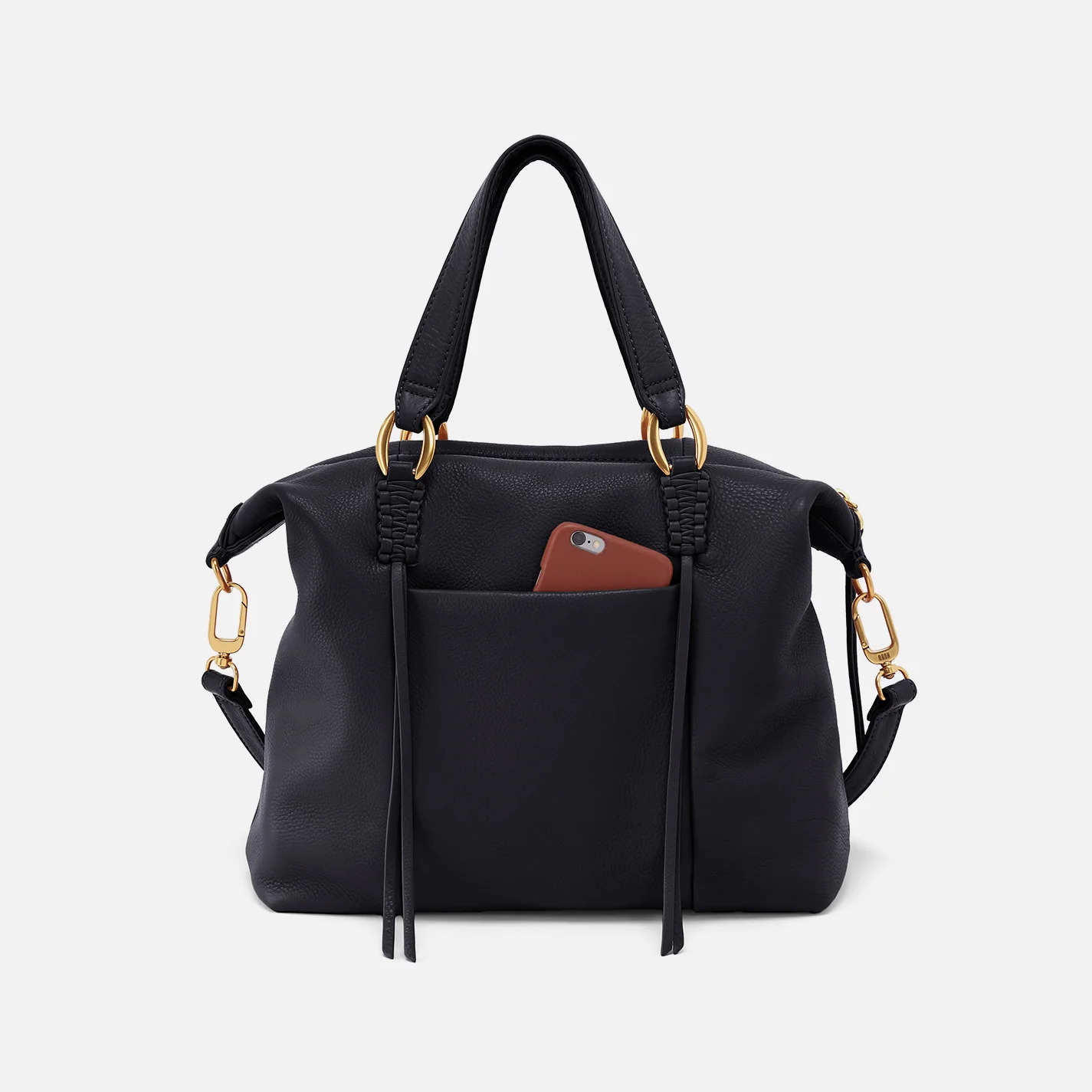 Harley Satchel In Pebbled Leather - Black - Image 4