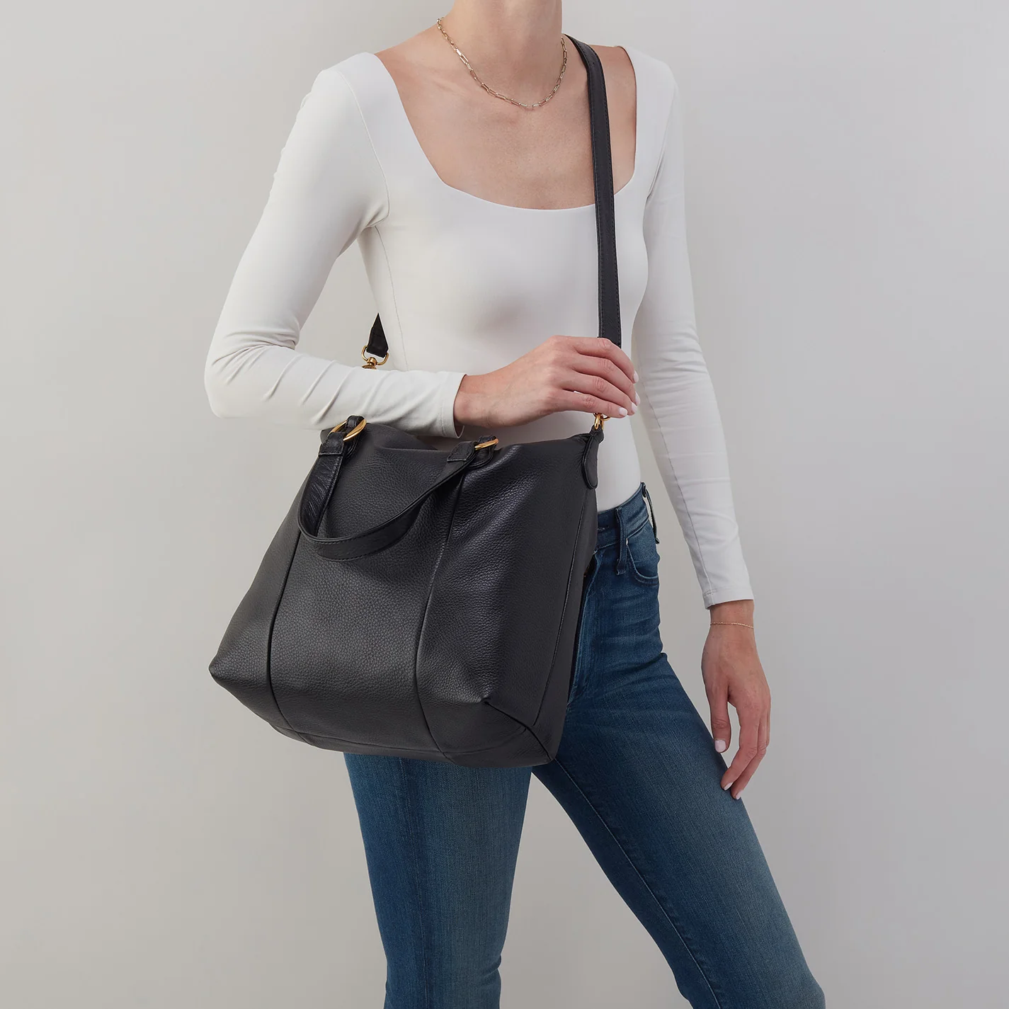 Harley Satchel In Pebbled Leather - Black - Image 3