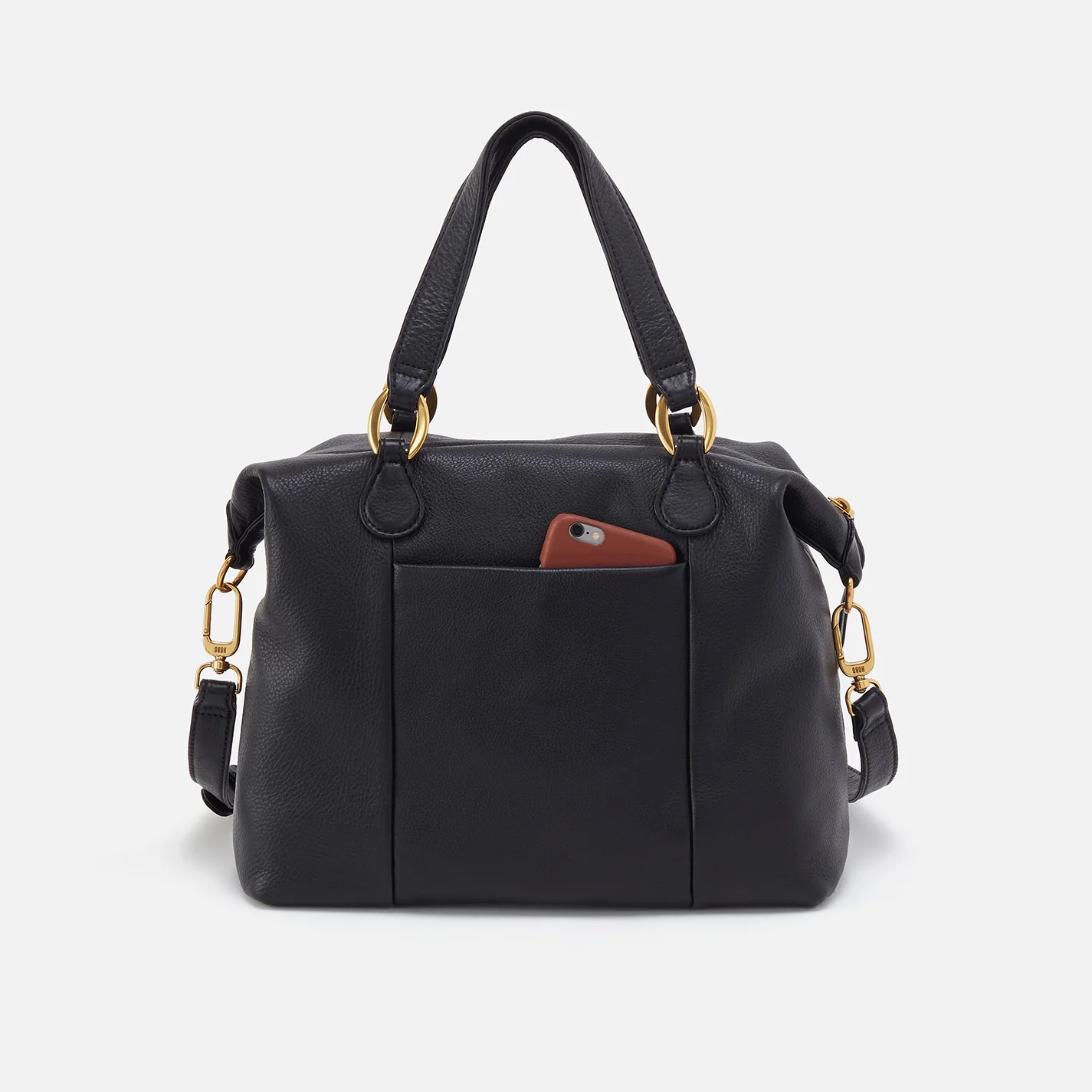 Harley Satchel In Pebbled Leather - Black - Image 5