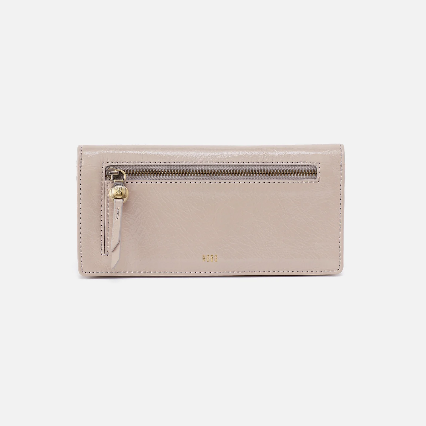 Hutton Large Wallet In Gloss Leather - Stone Gloss - Image 3