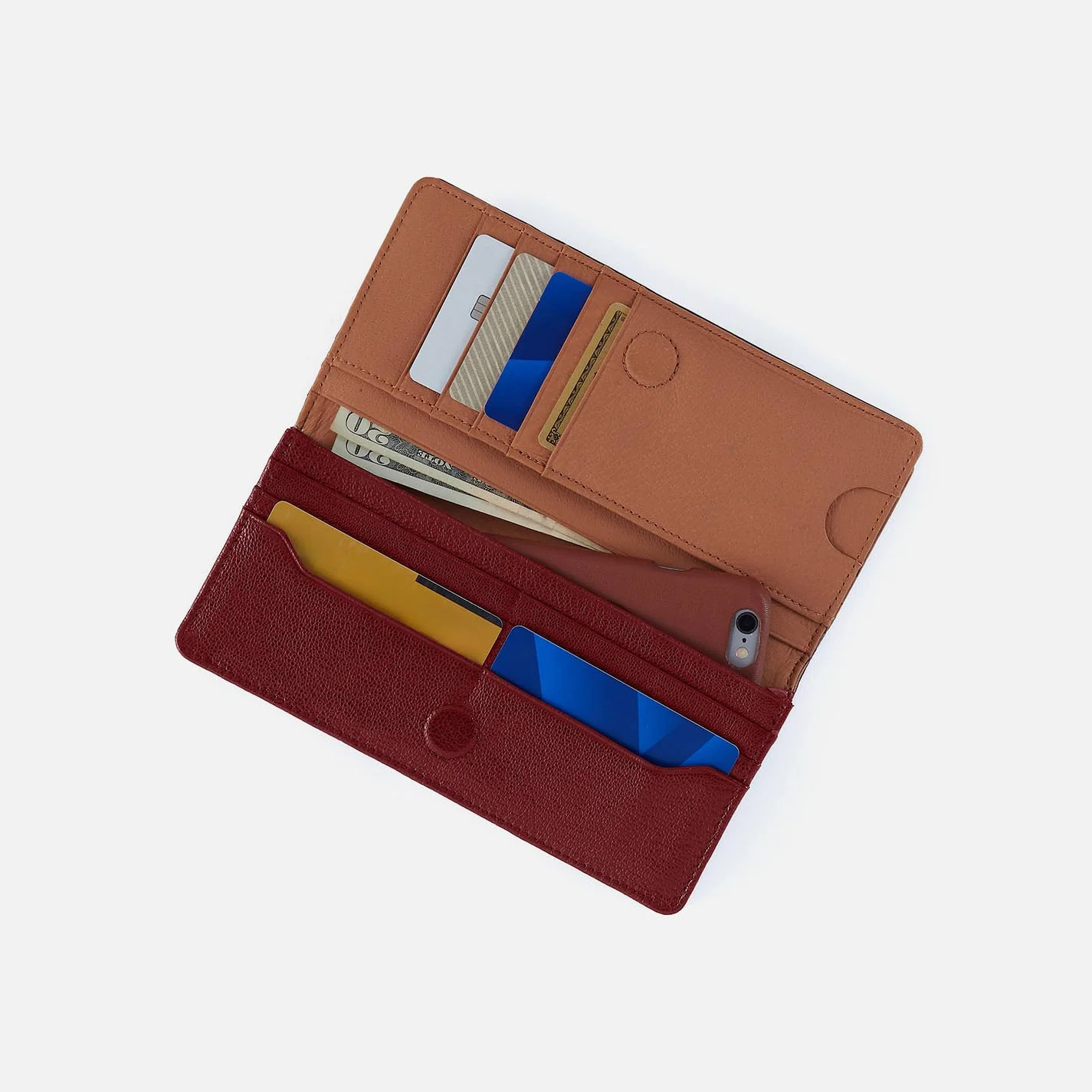 Hutton Large Wallet in Micrograin Leather - Red Dahlia - Image 3