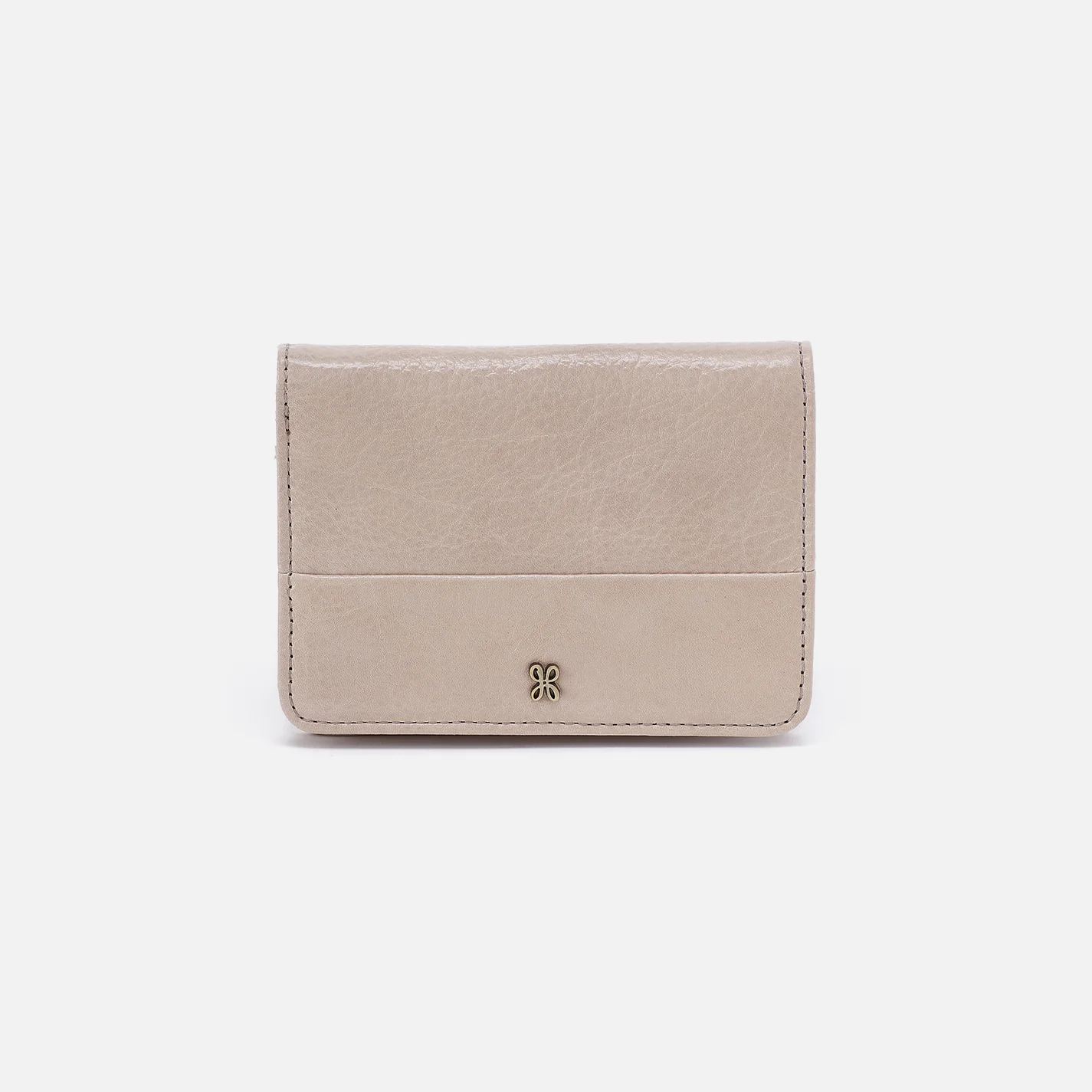 Jill Bifold Wallet in Gloss Leather - Stone Gloss