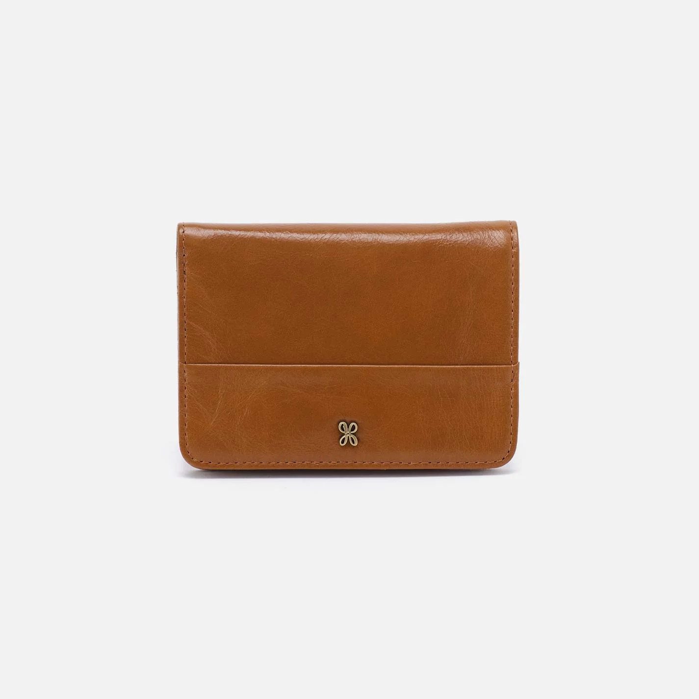 Jill Bifold Wallet In Polished Leather - Truffle