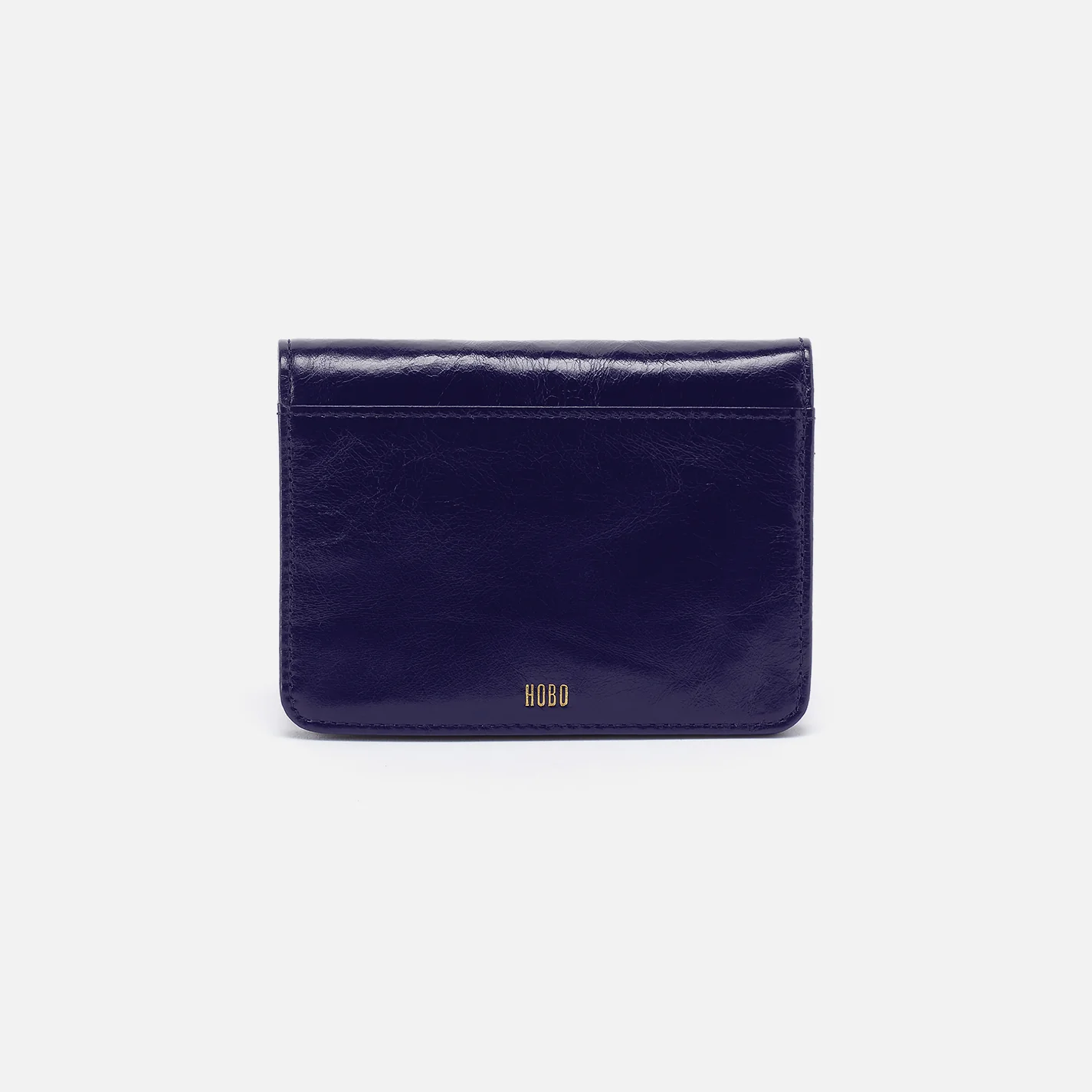 Jill Bifold Wallet in Polished Leather - Winter Violet - Image 3