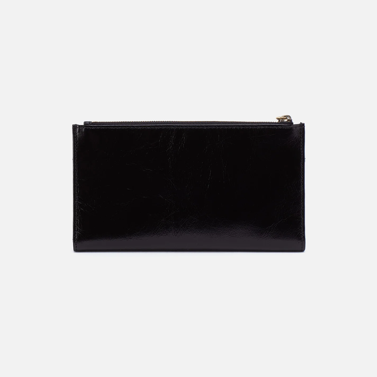 Jill Large Bifold Wallet In Polished Leather - Black - Image 3