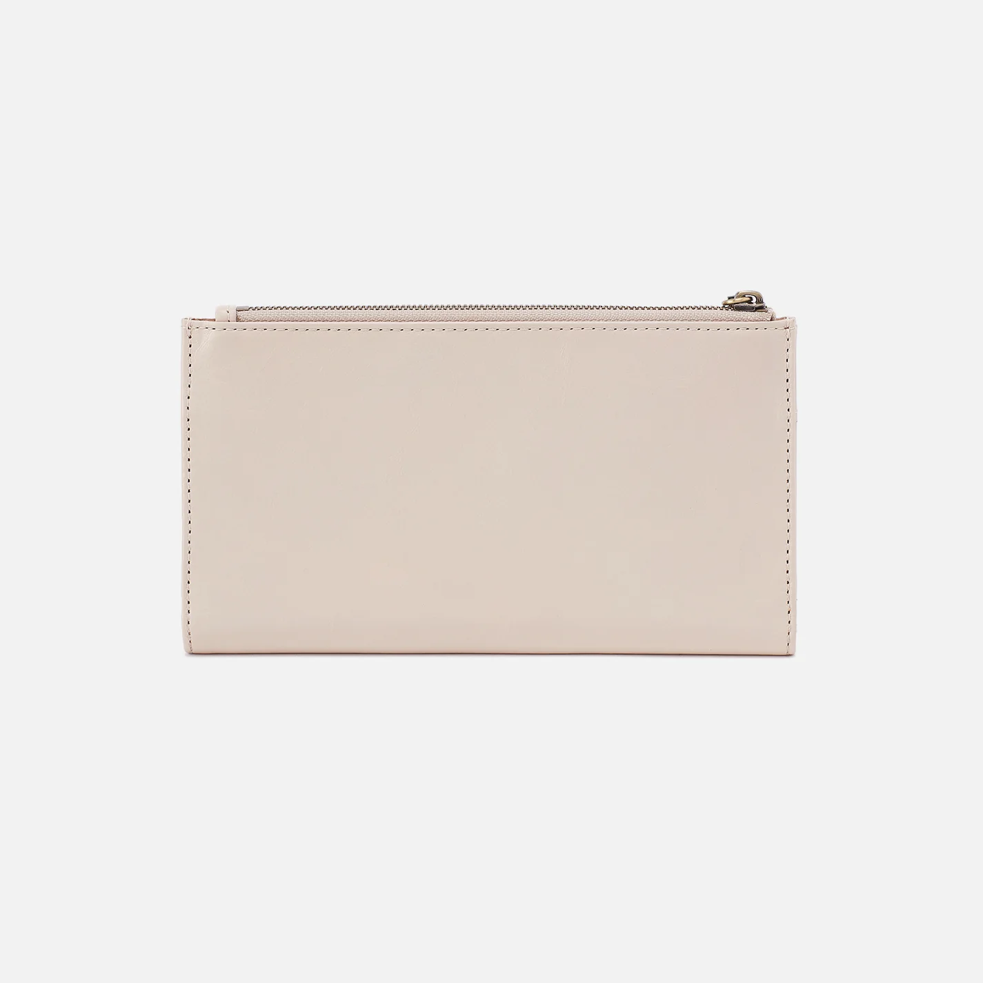 Jill Large Bifold Wallet In Polished Leather - Pale Flax - Image 3