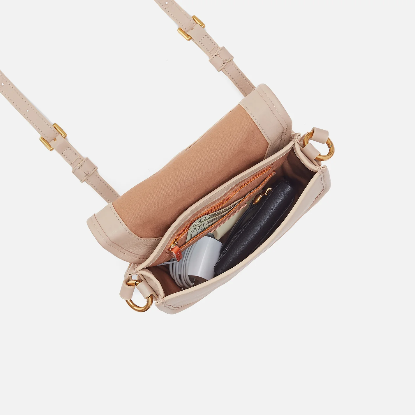 Kiva Small Crossbody In Pebbled Leather - Stonewash - Image 3