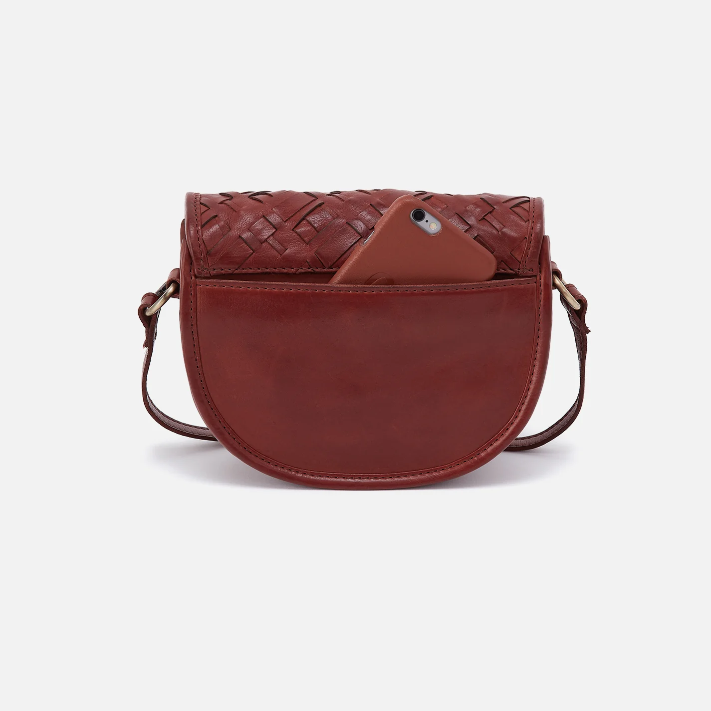 Kiva Small Crossbody In Washed Leather - Chestnut - Image 4