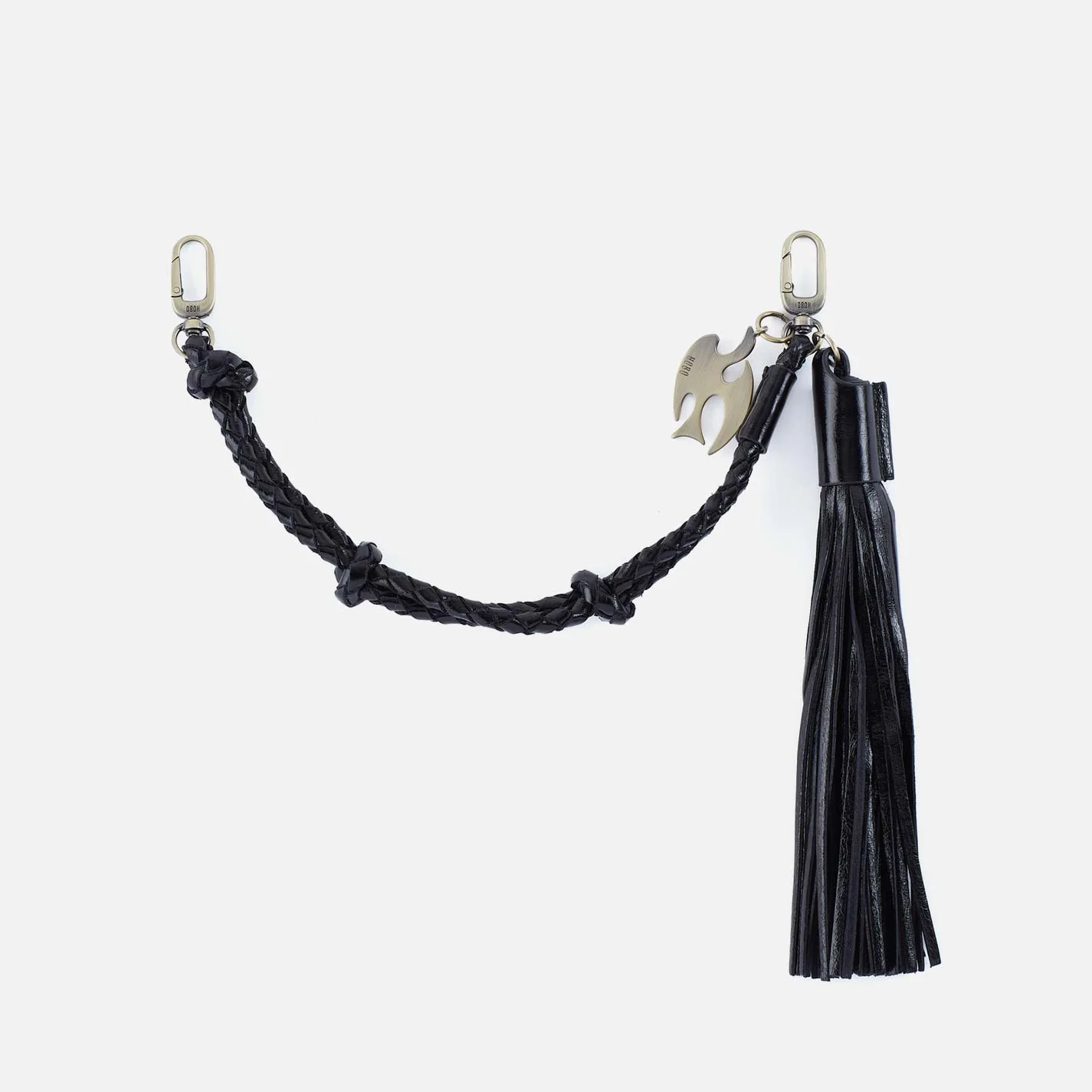 Knot Braid Bag Swag in Polished Leather - Black