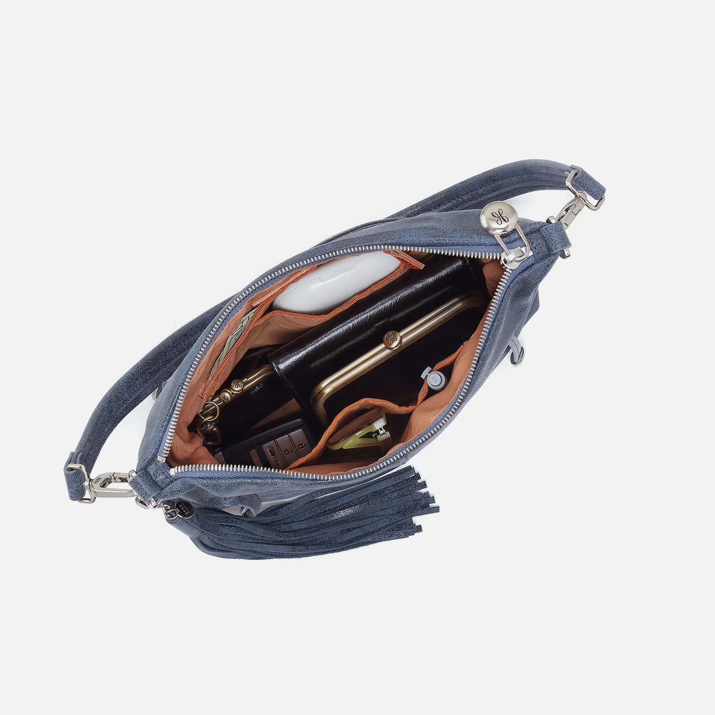 Kori Crossbody in Buffed Leather - Indigo Sky - Image 4