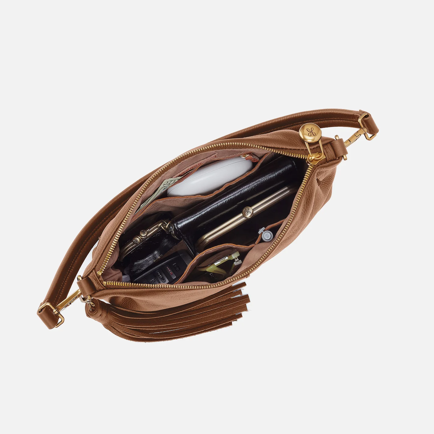 Kori Crossbody In Pebbled Leather - Timber Brown - Image 3