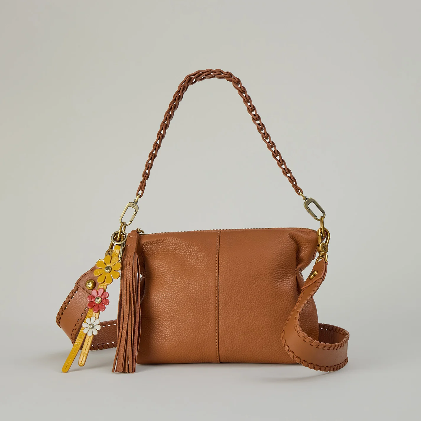 Kori Crossbody in Pebbled Leather - Warm Honey - Image 6