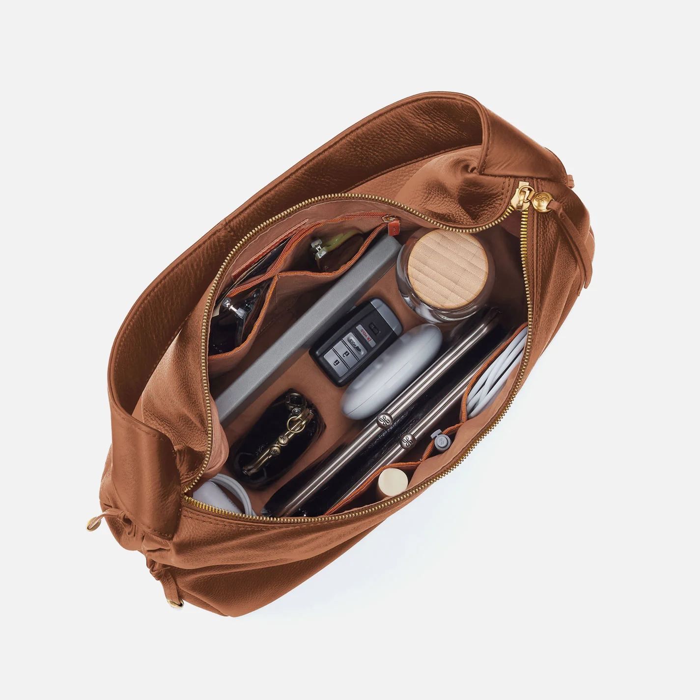 Kori Hobo in Pebbled Leather - Warm Honey - Image 3