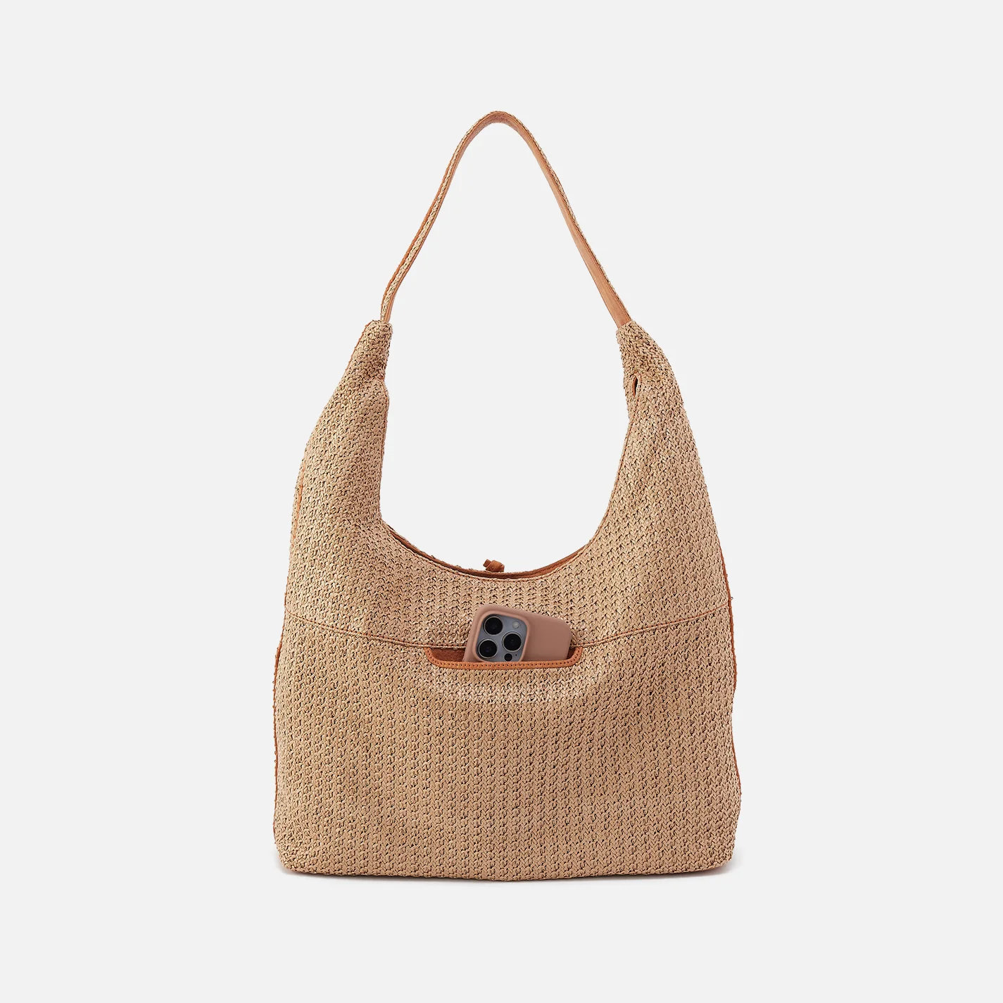 La Jolla Hobo In Woven Straw - Meadow Woven Straw - Image 5