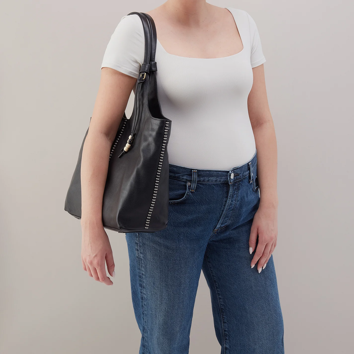 La Jolla Tote In Cloud Leather - Black - Image 3