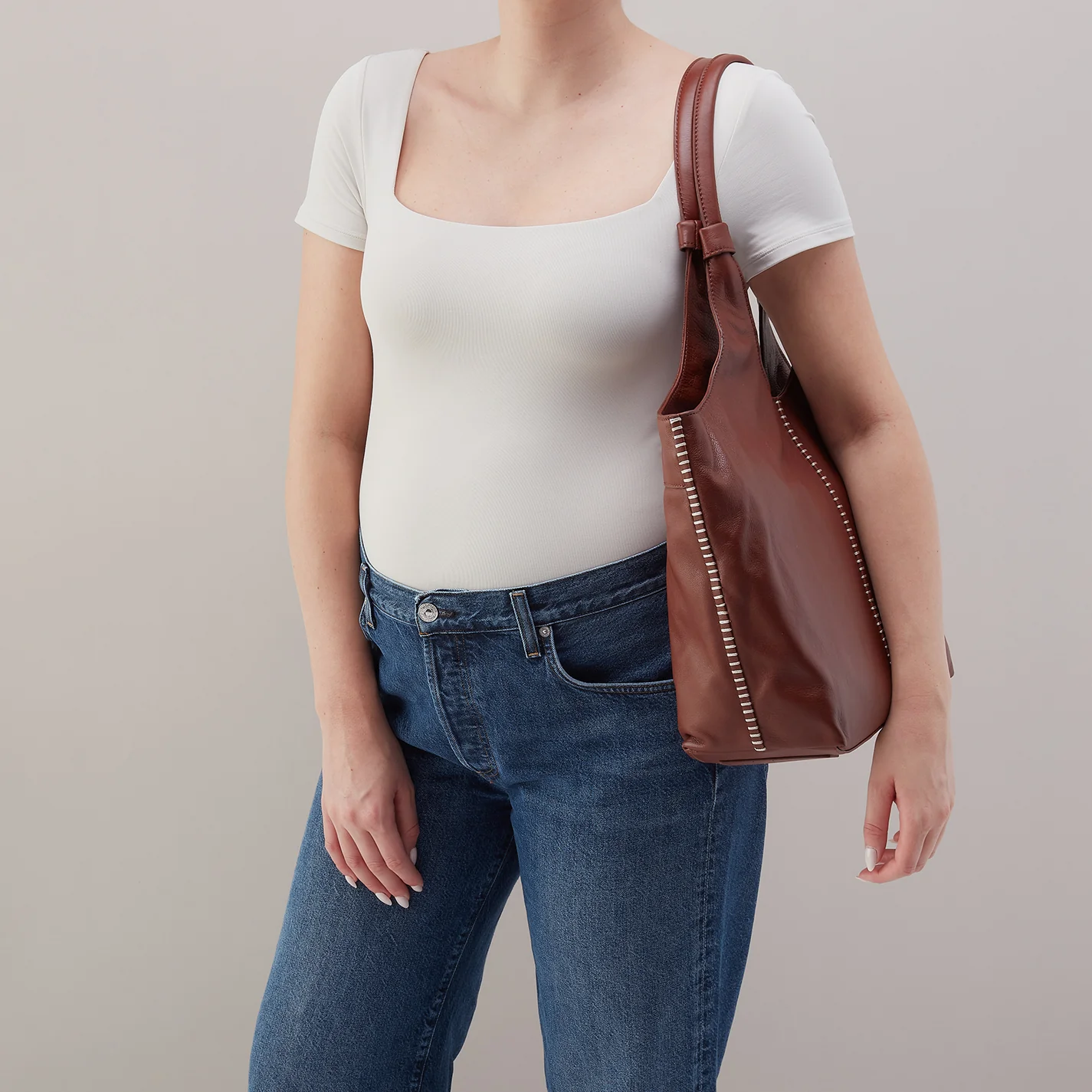 La Jolla Tote In Cloud Leather - Cocoa Bean - Image 3