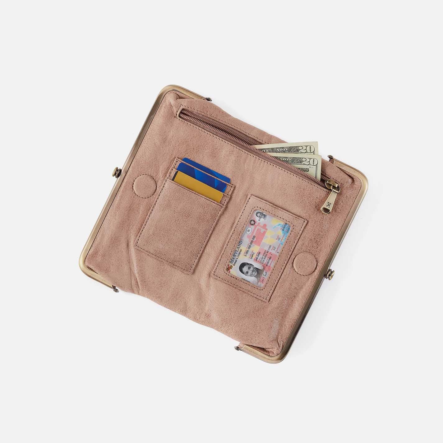 Lauren Clutch-Wallet in Buffed Leather - Hazel - Image 3